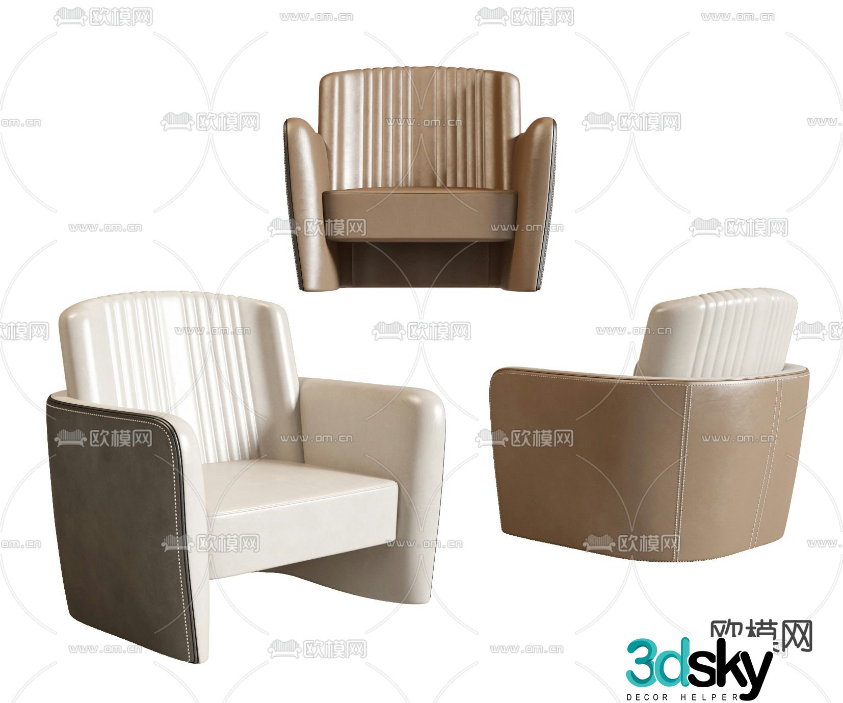 Poliform modern single sofa 3d model
