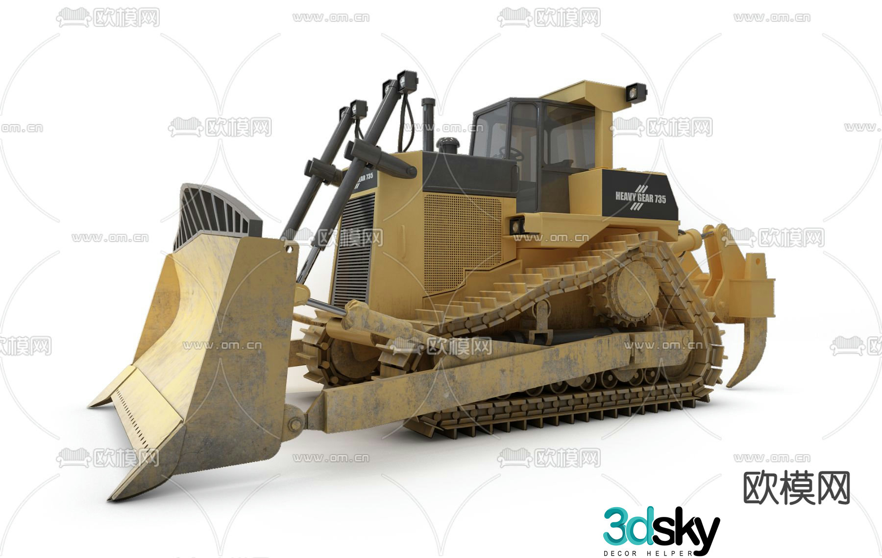 Modern industrial agricultural shovel excavator 3d model