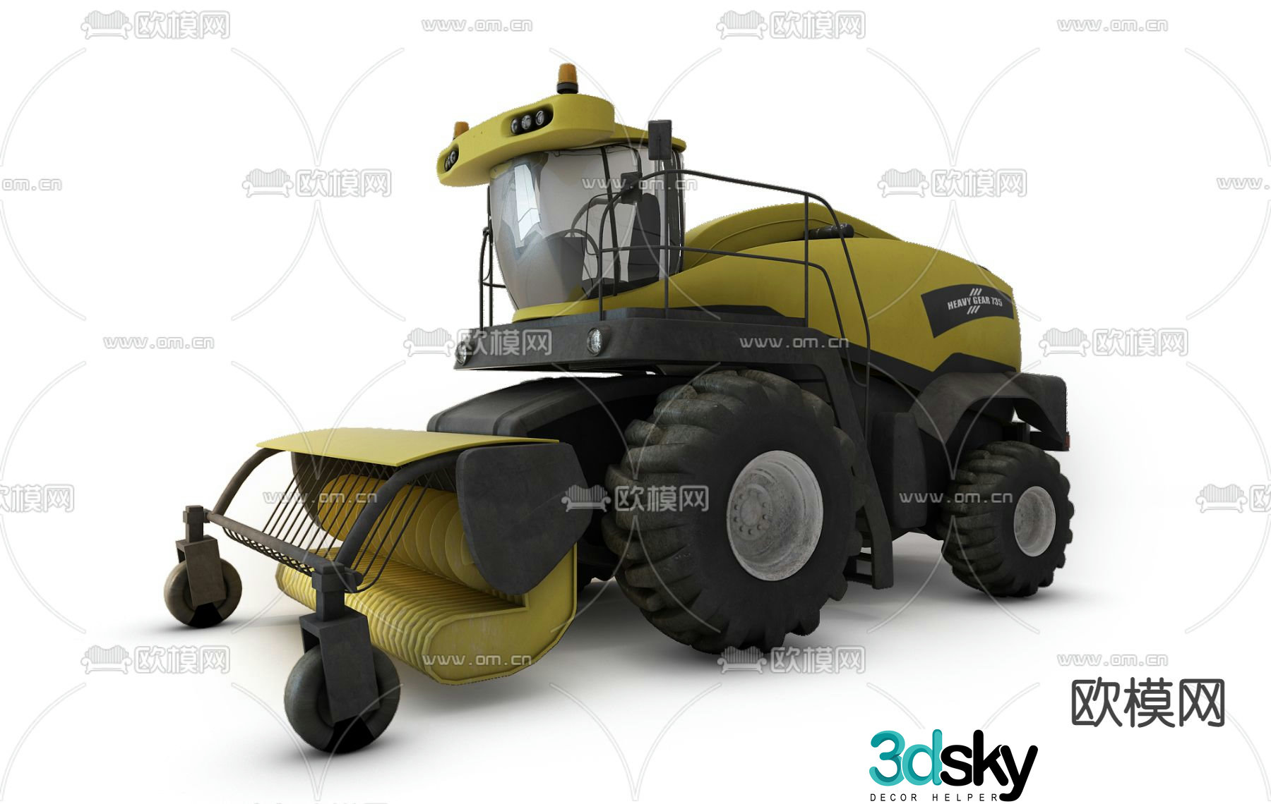 Modern industrial agricultural harvester 3d model