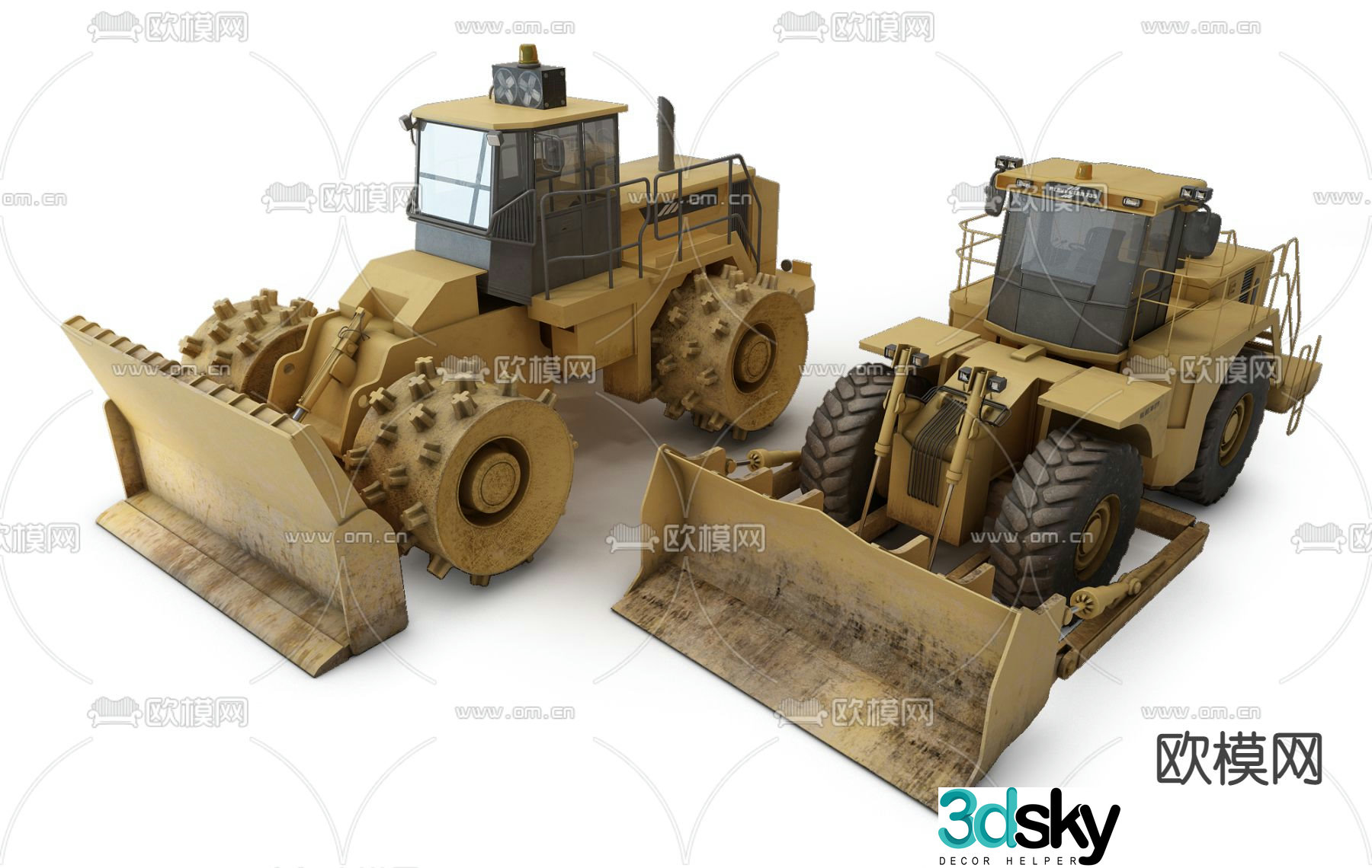 Modern forklift bulldozer 3d model
