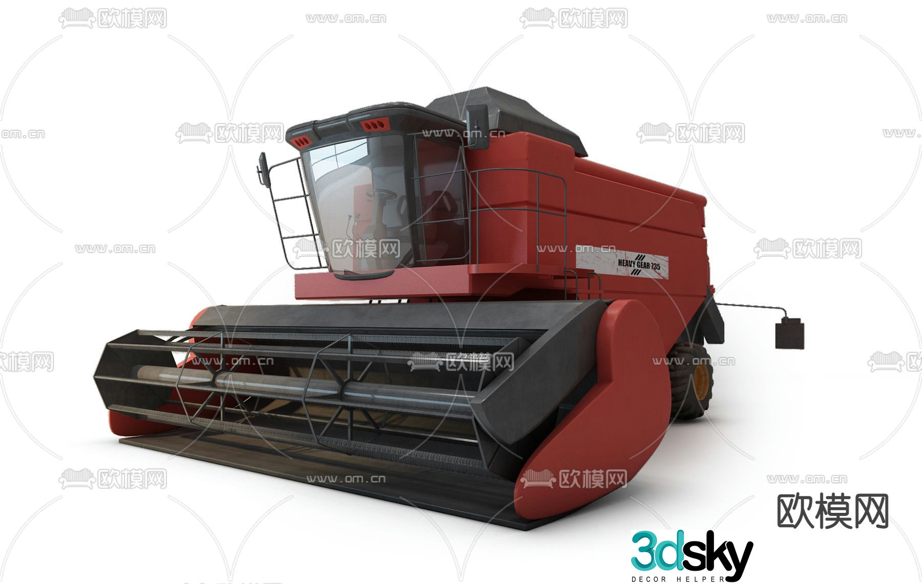 Modern industrial agricultural harvester 3d model