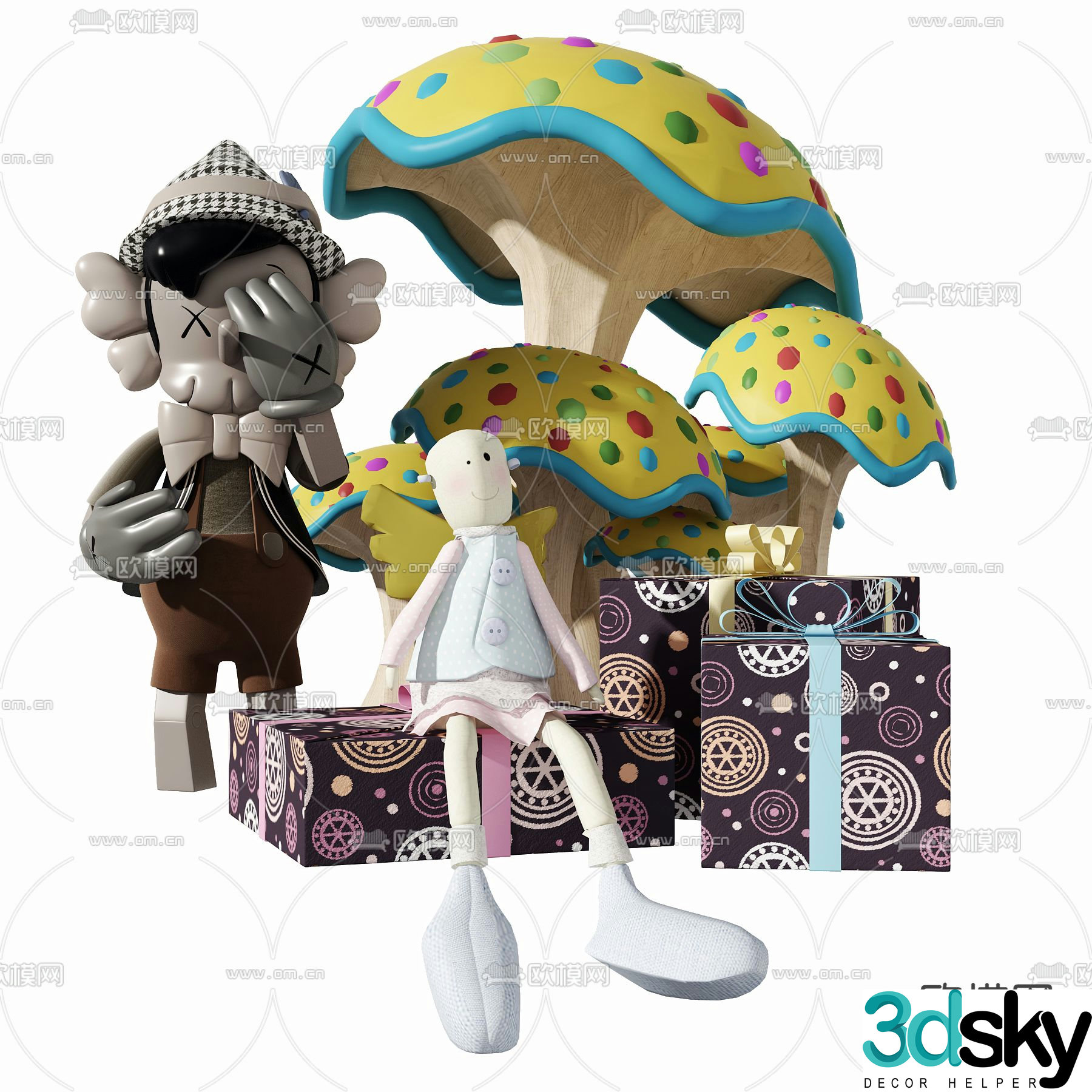 Modern children’s toy doll gift box 3d model