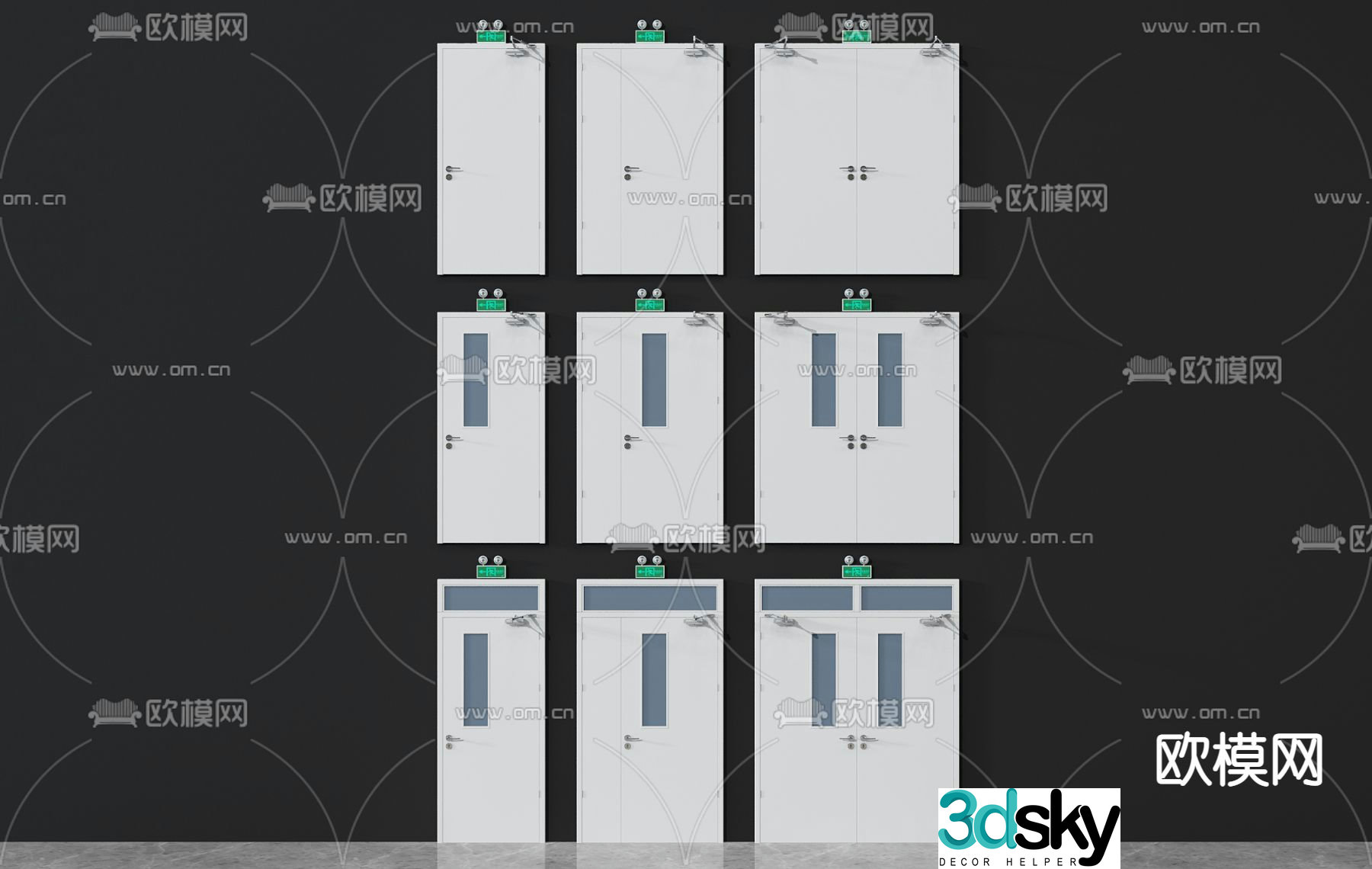 Modern fire door fire door 3d model