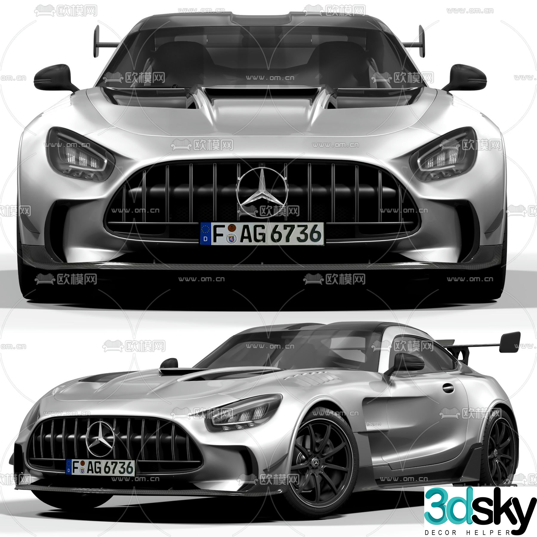 modern mercedes sports car car 3d model