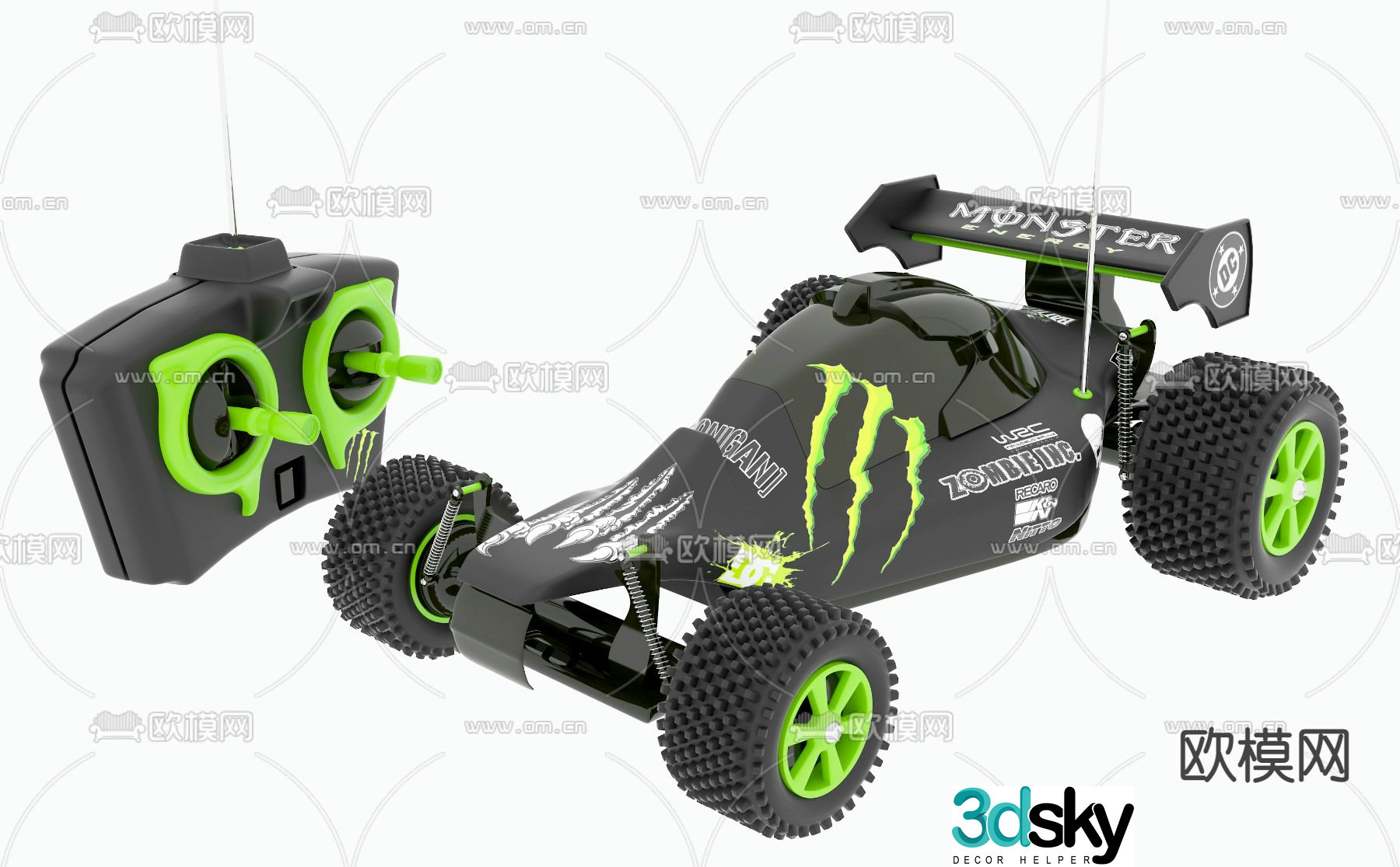 Modern remote control toy racing car 3d model