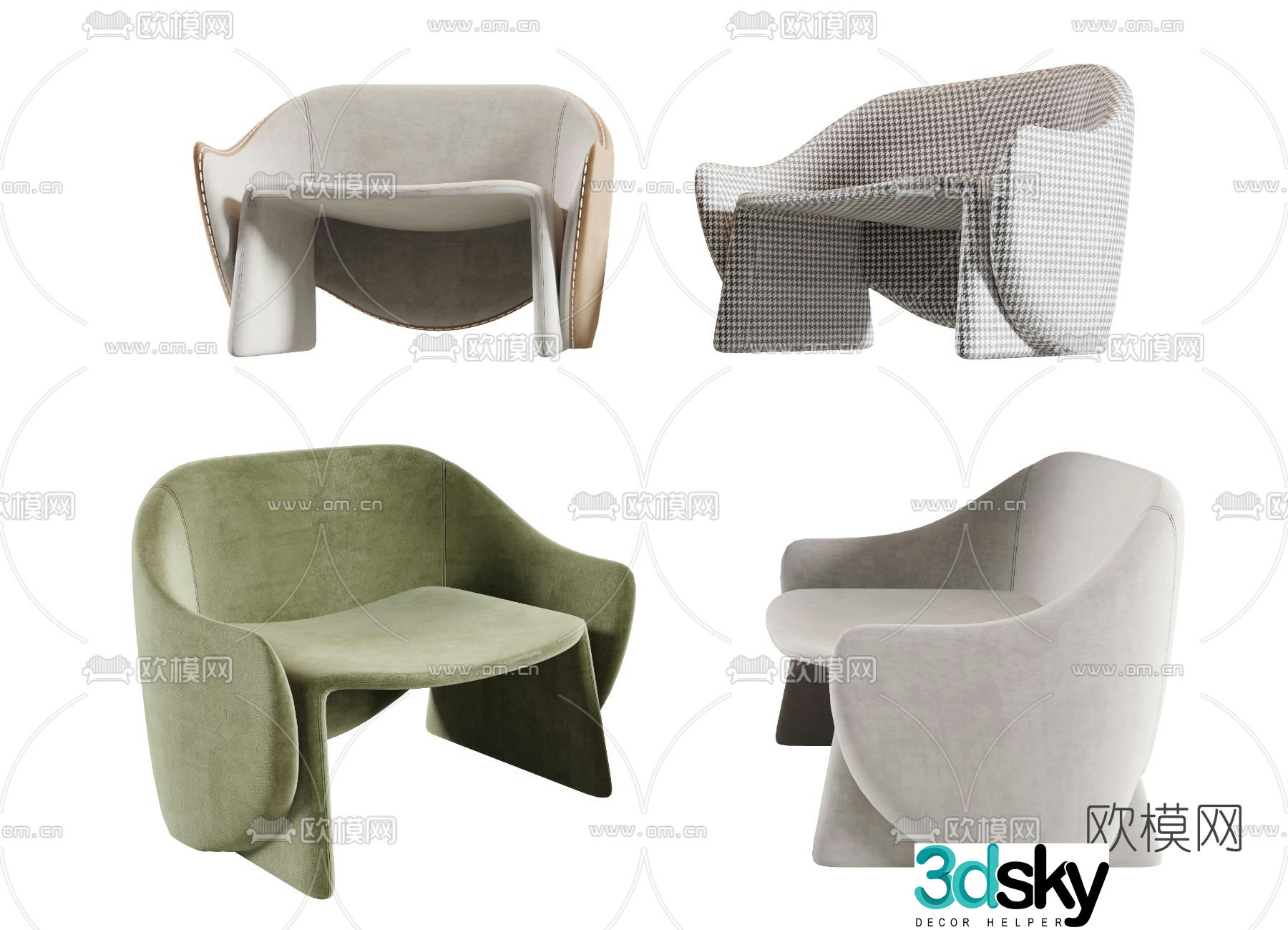 Minotti modern lounge chair 3d model