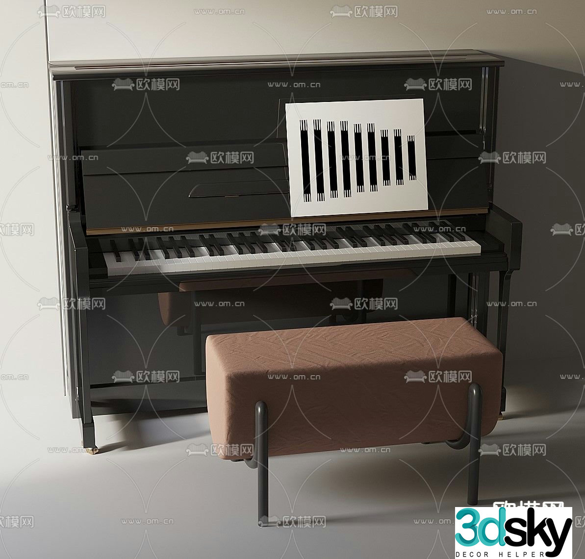 modern piano 3d model