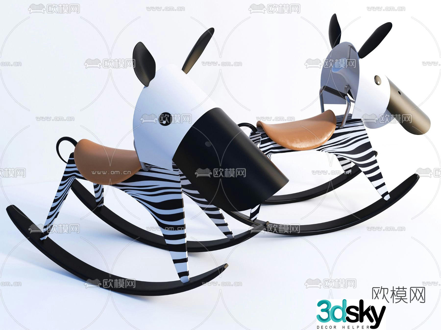 Modern children’s rocking chair 3d model