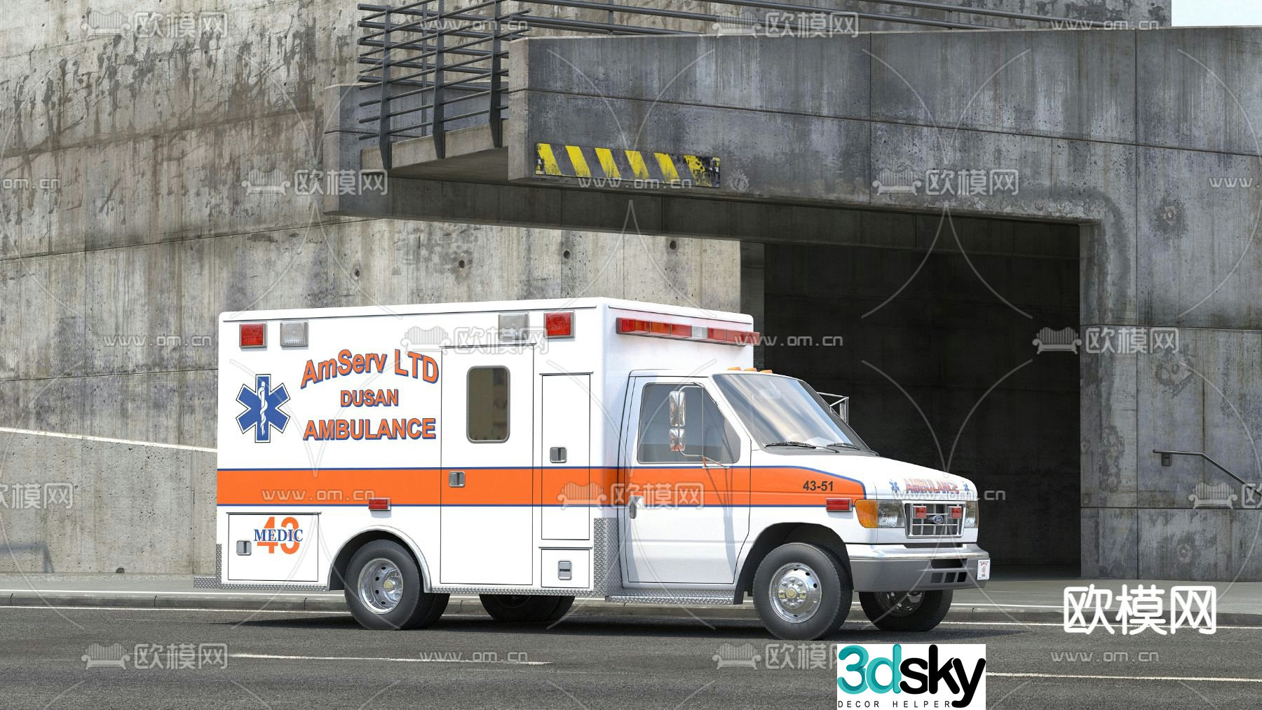 Modern delivery truck 3d model