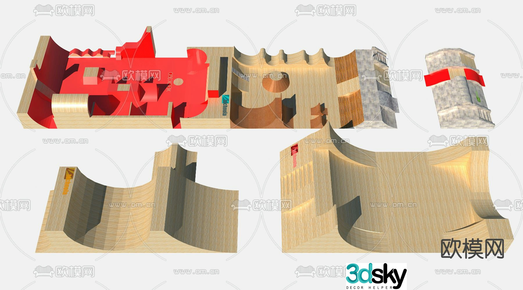 Modern extreme sports equipment 3d model