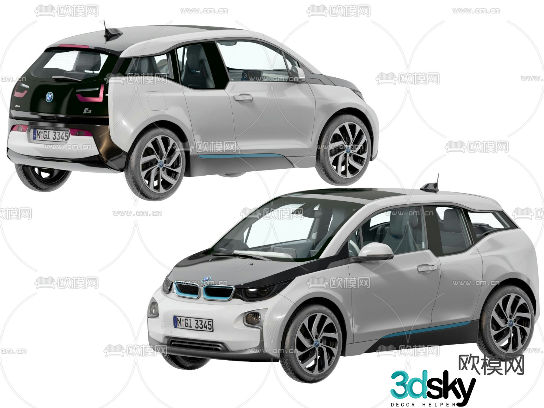 Modern BMW new energy electric vehicle 3D model