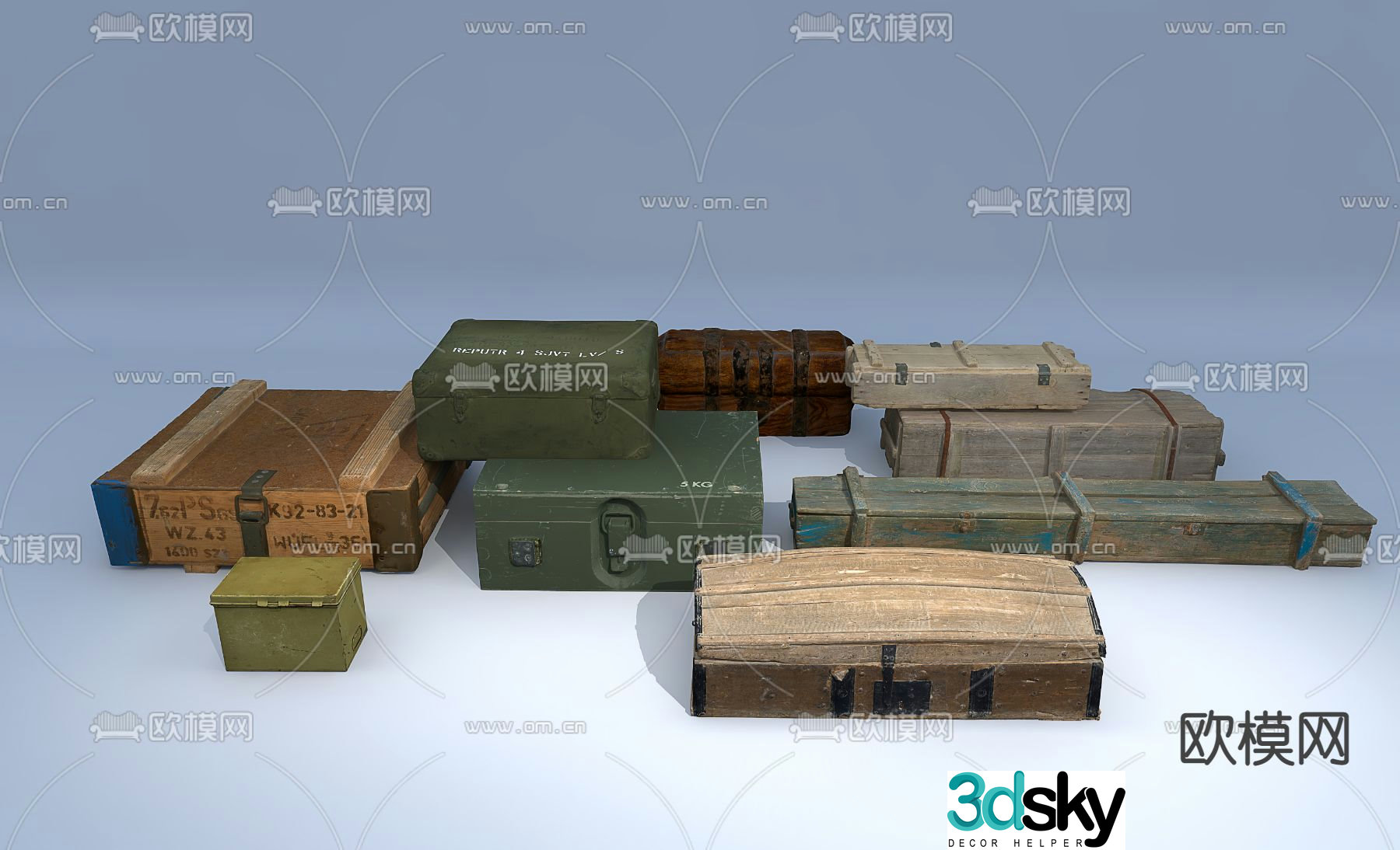 Industrial style ammunition box 3d model