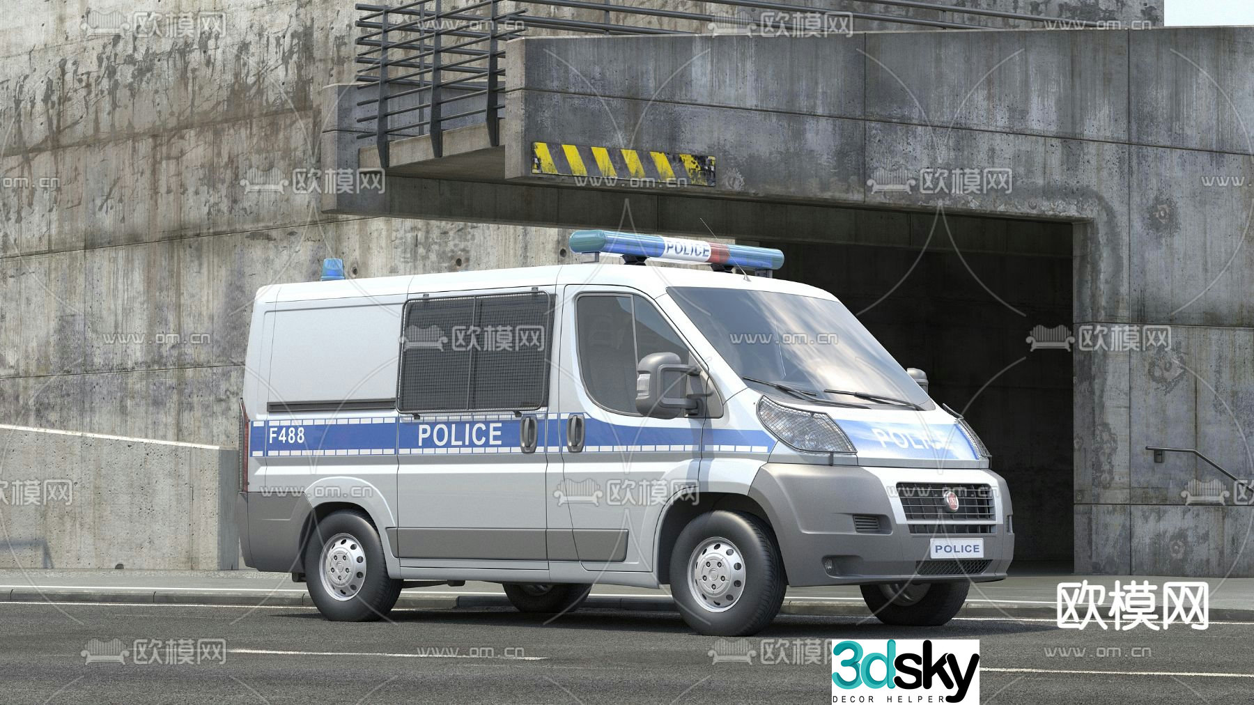 Modern police car 3d model