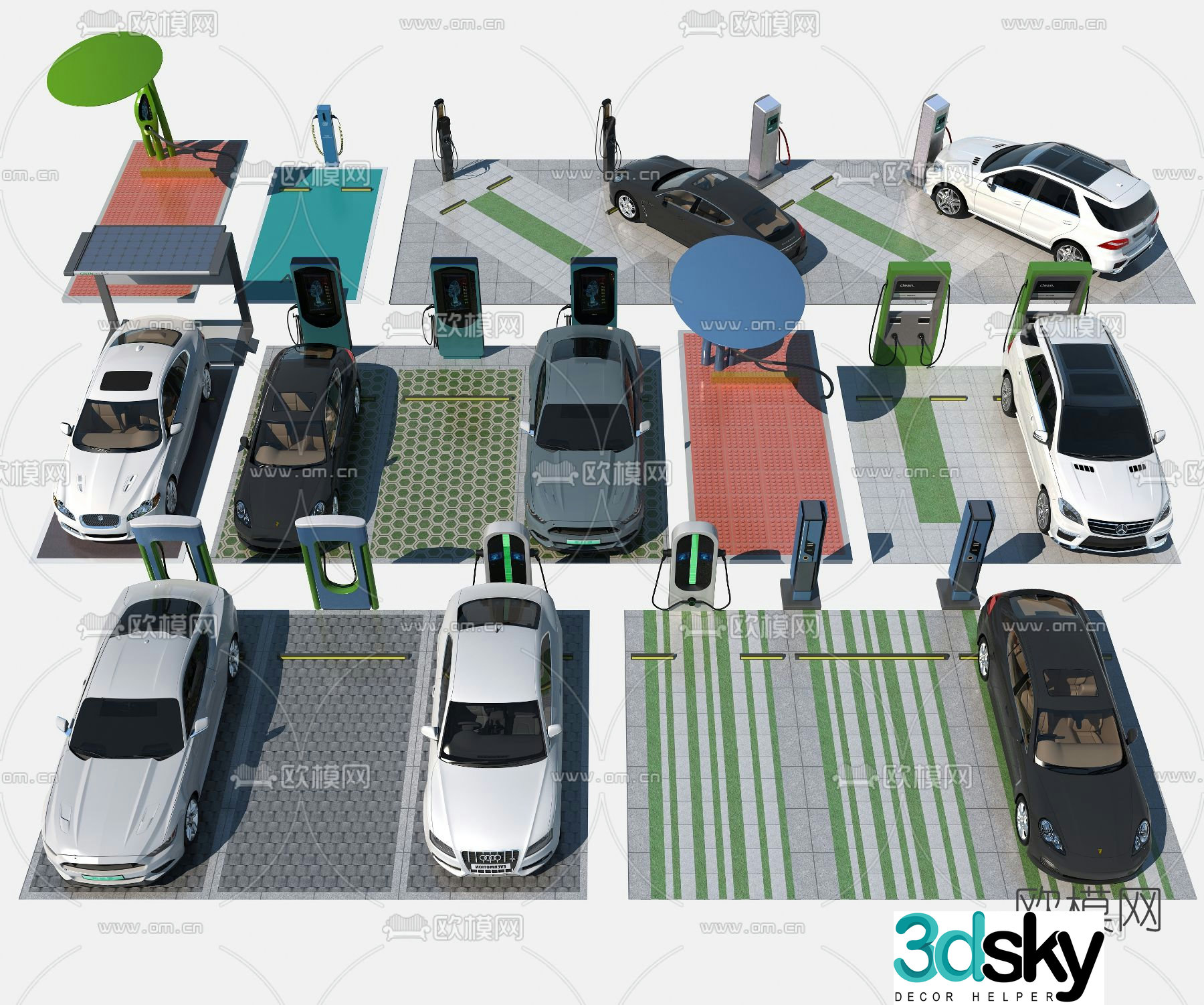 Modern new energy vehicle charging pile 3D model