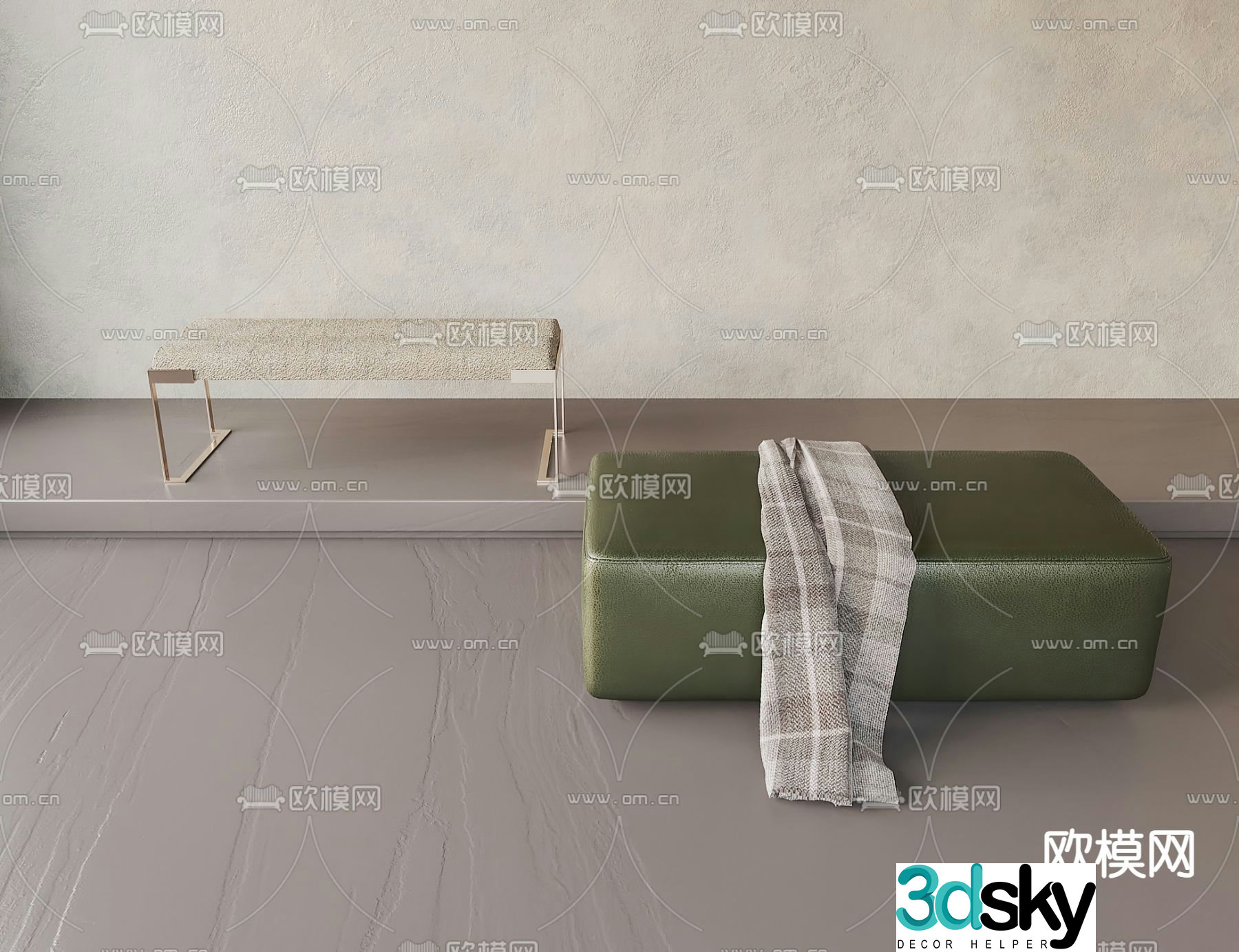 Minotti modern green pedal 3d model