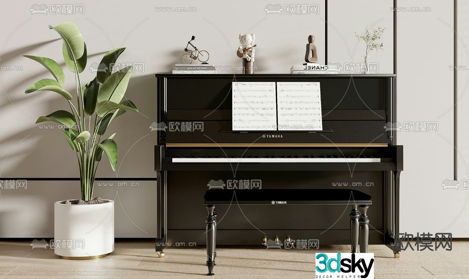 modern piano 3d model