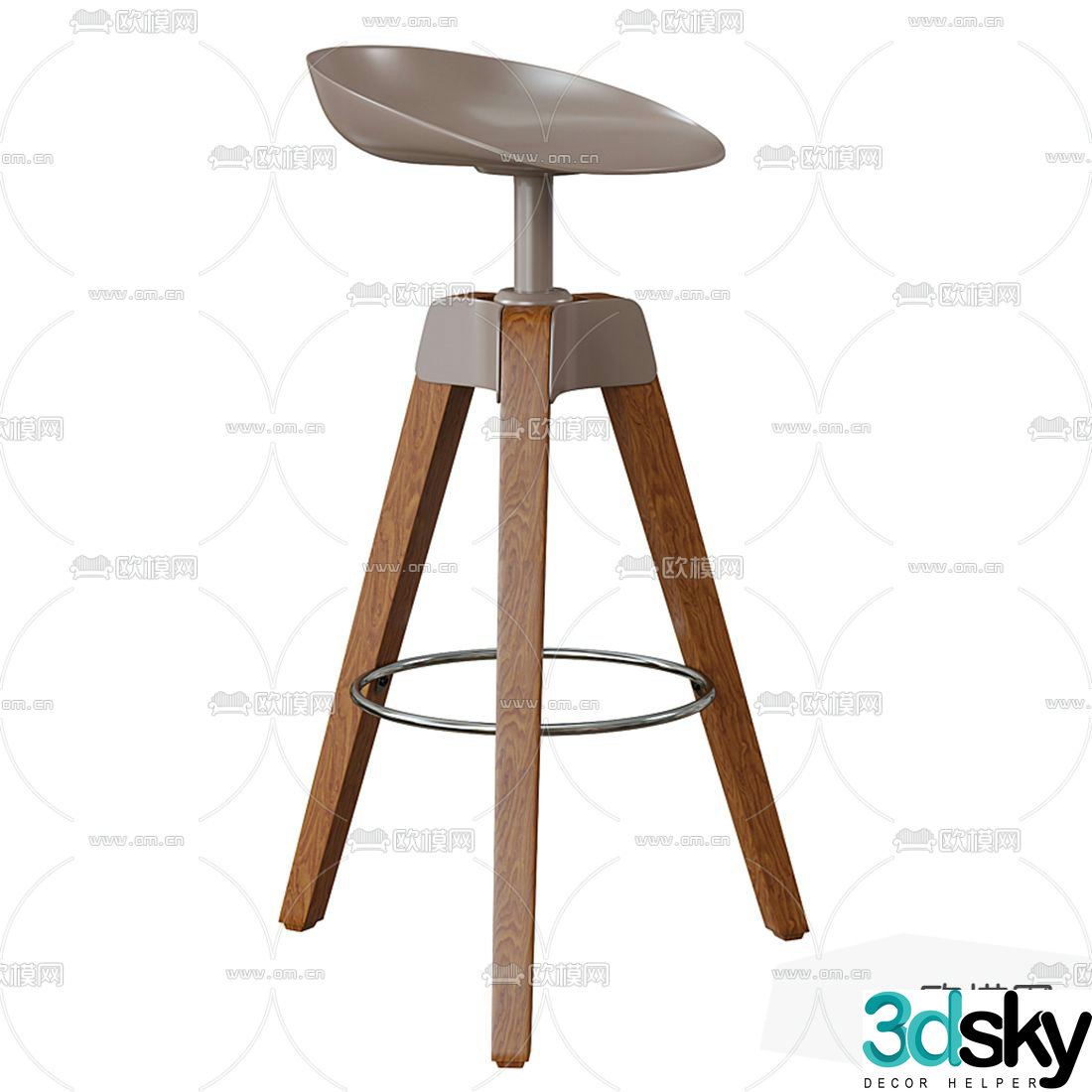 Bonaldo modern metal bar chair 3d model
