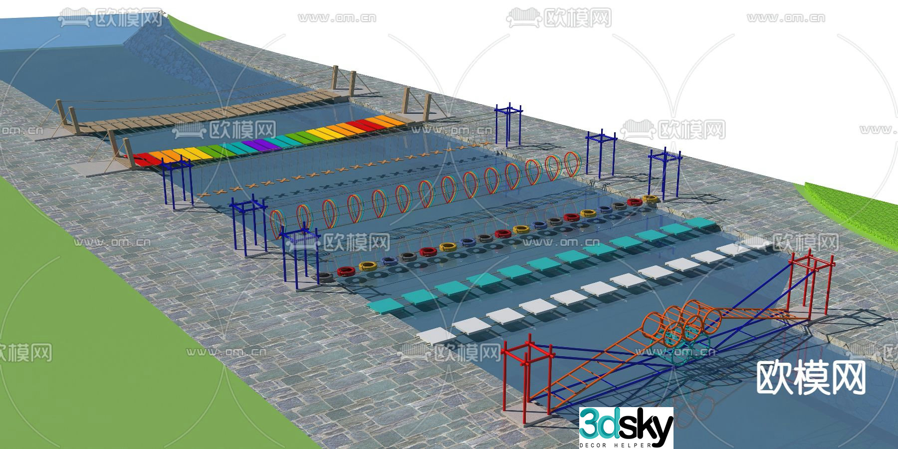 3D model of modern children's amusement facilities
