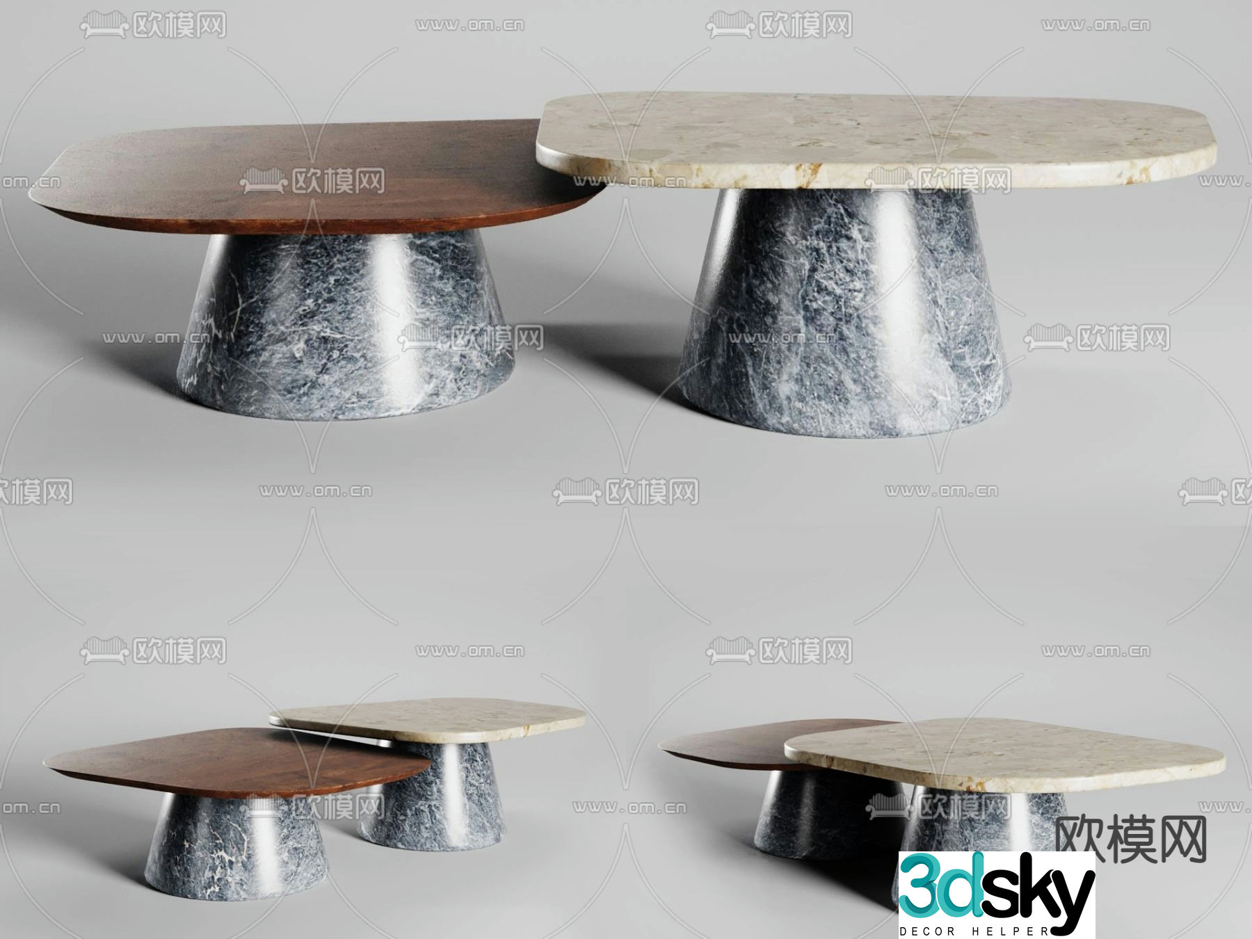 Cattelan Italia modern marble coffee table 3d model