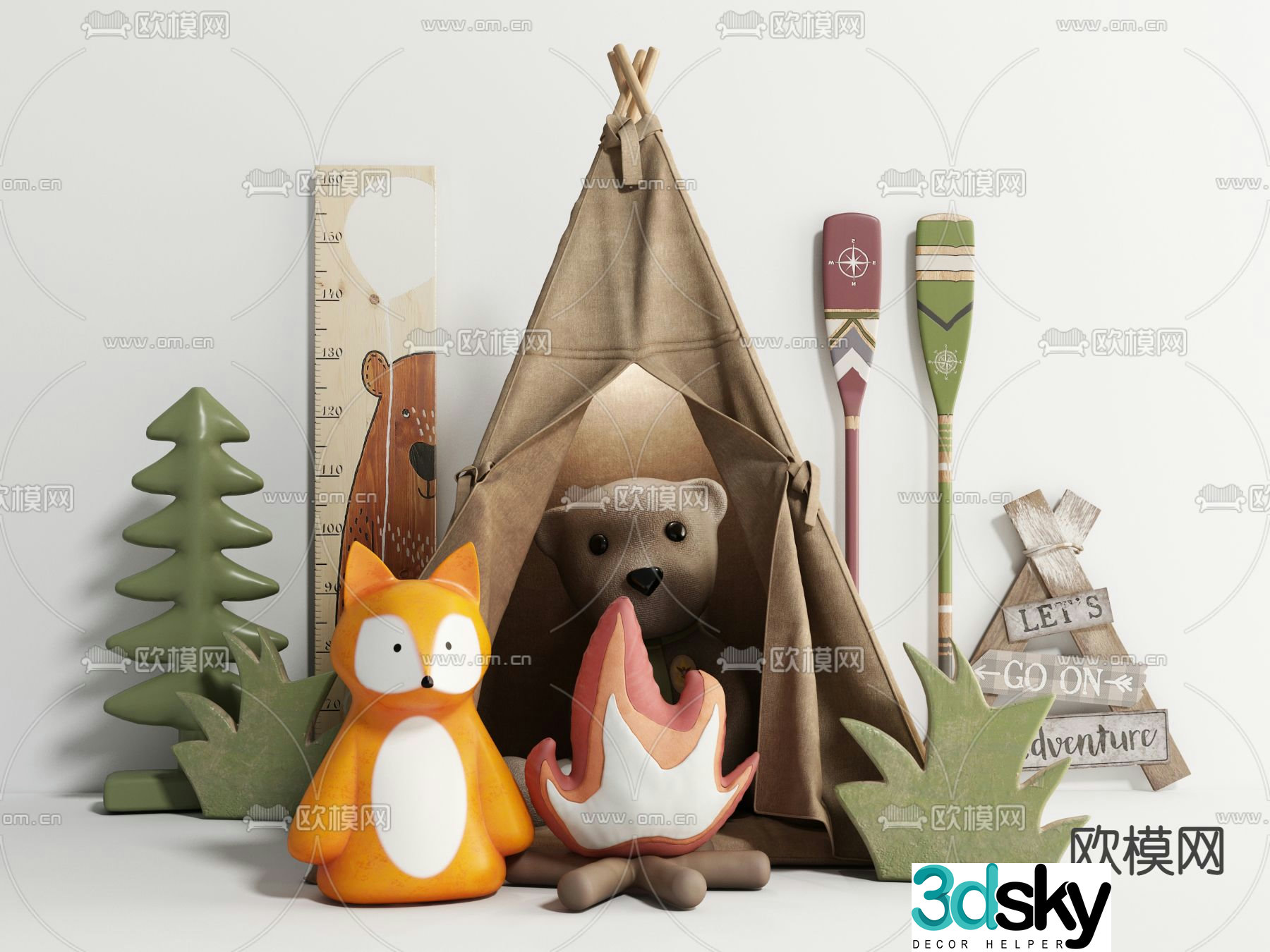Modern doll toy doll tent 3d model
