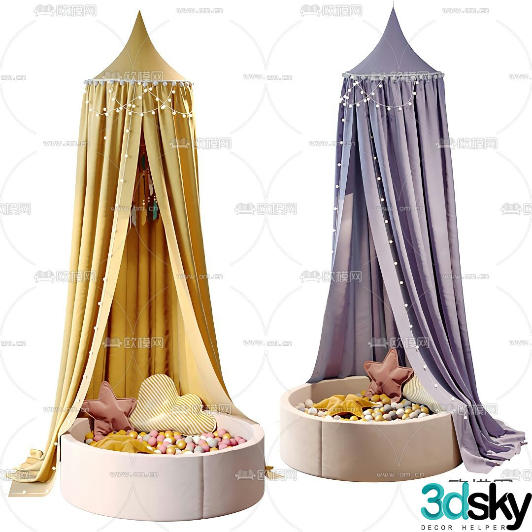 Modern children’s tent toy ocean ball 3d model