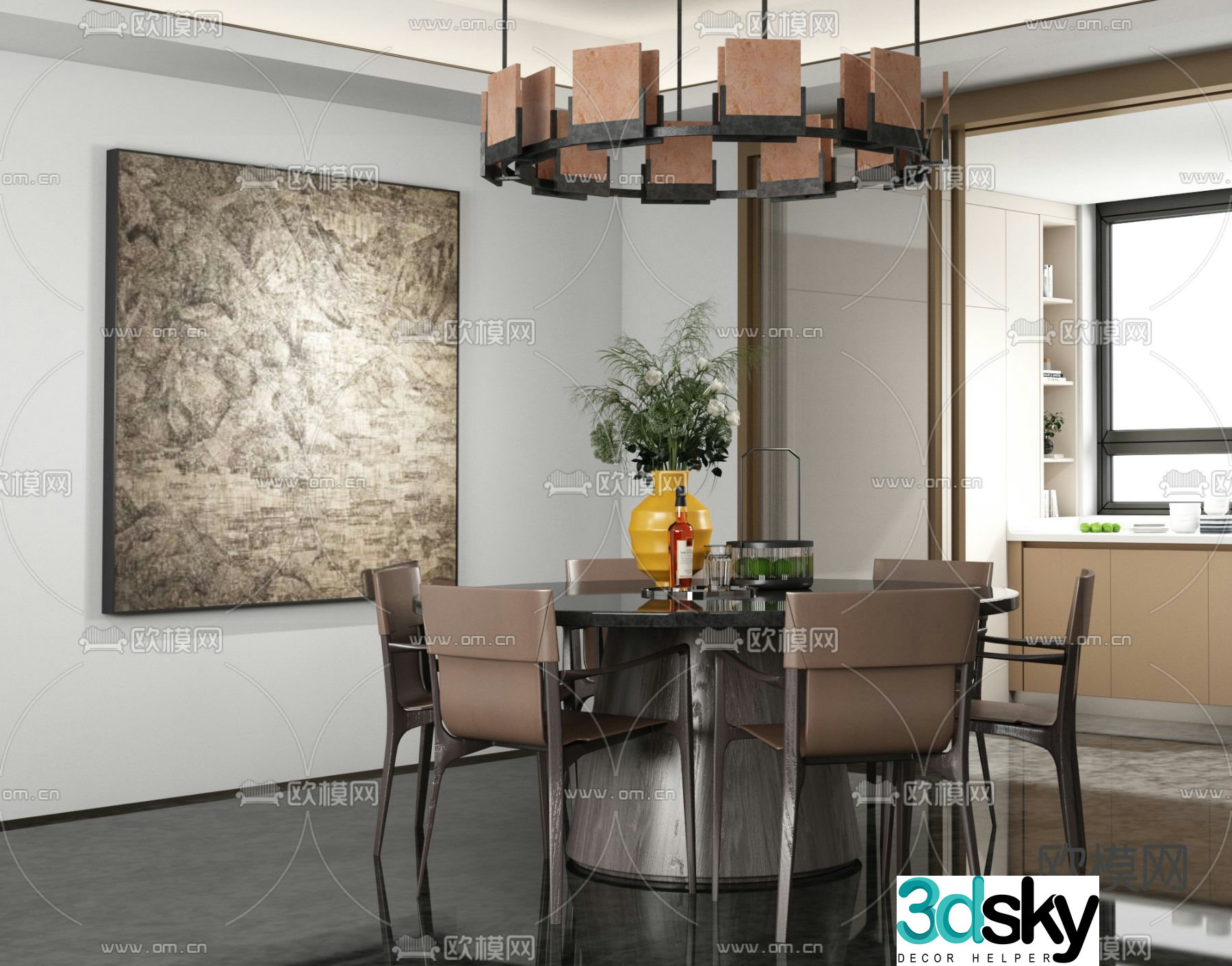 HWCD design modern restaurant 3d model