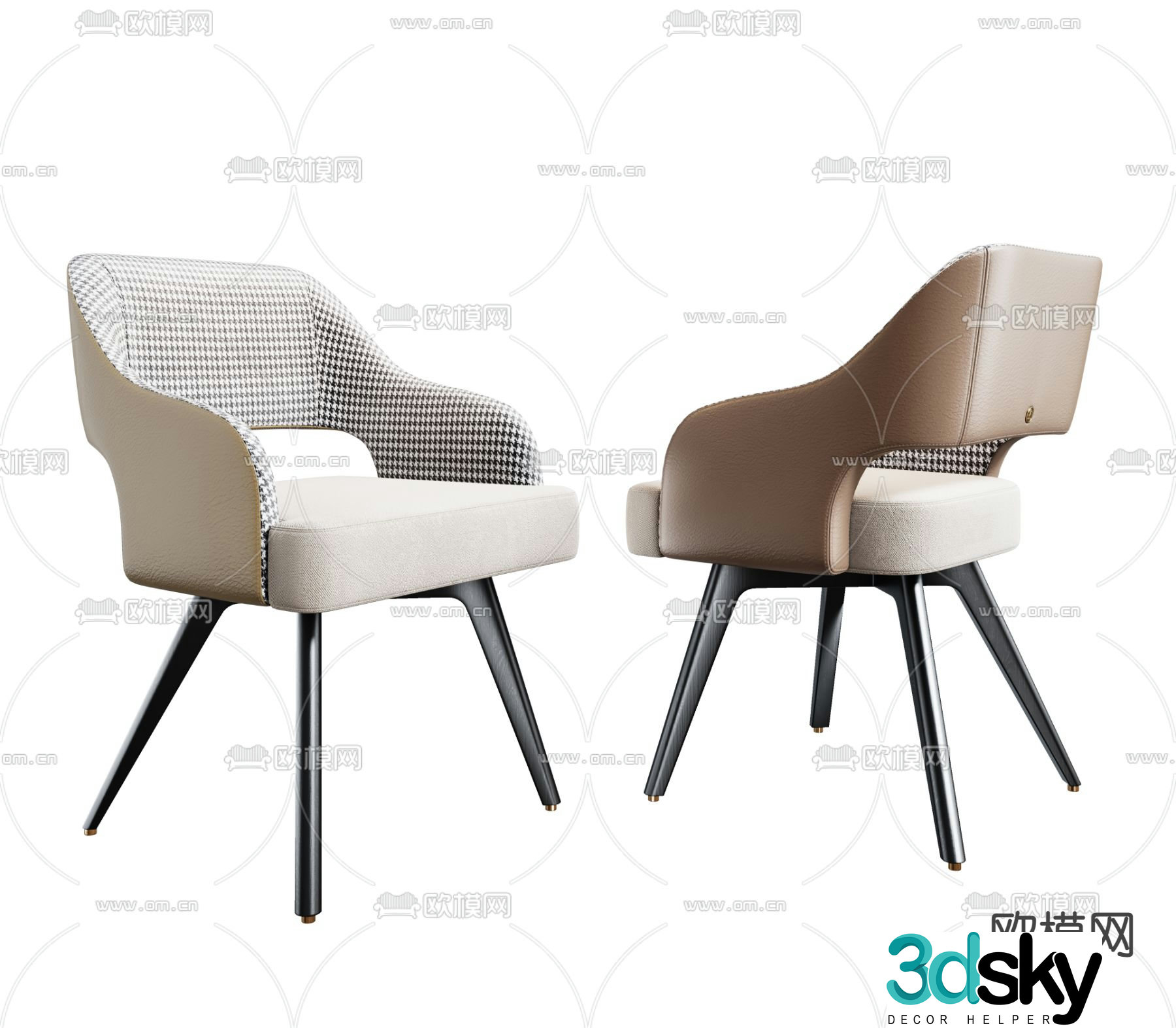 MISSANA modern fabric single chair 3d model