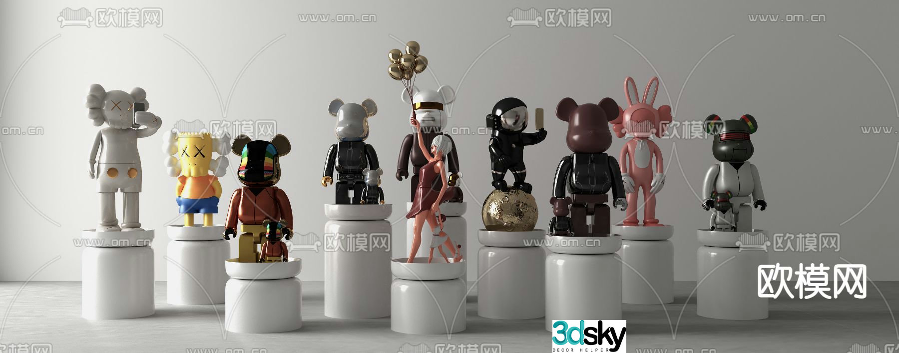 Modern kaws violent bear tide play 3d model