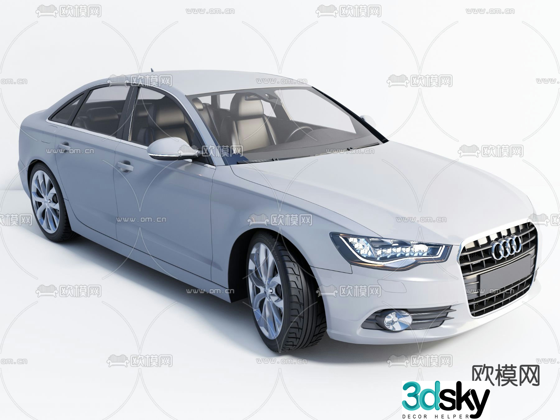 Modern Audi A6 sedan car 3d model