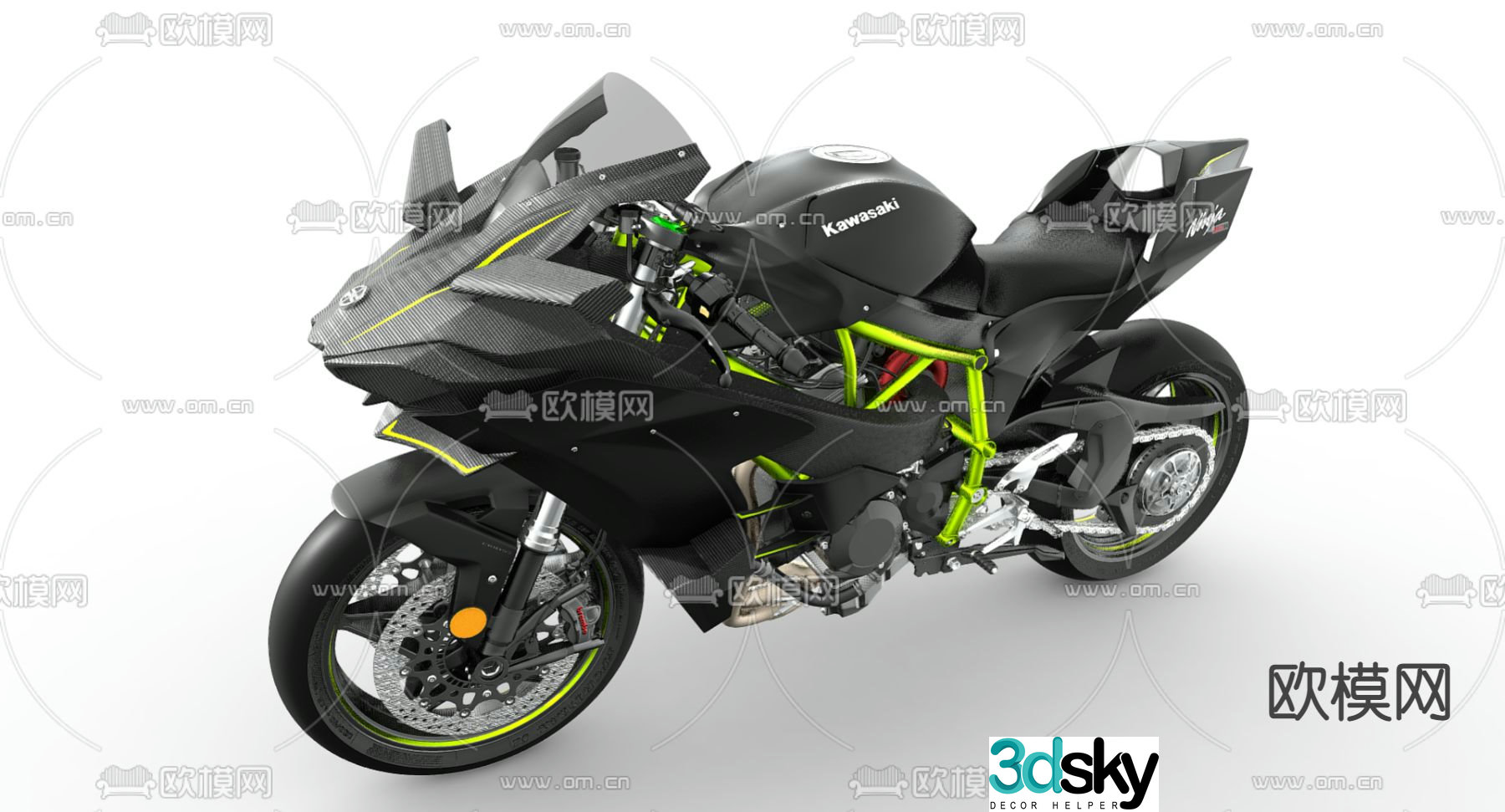Modern ninja motorcycle 3D model