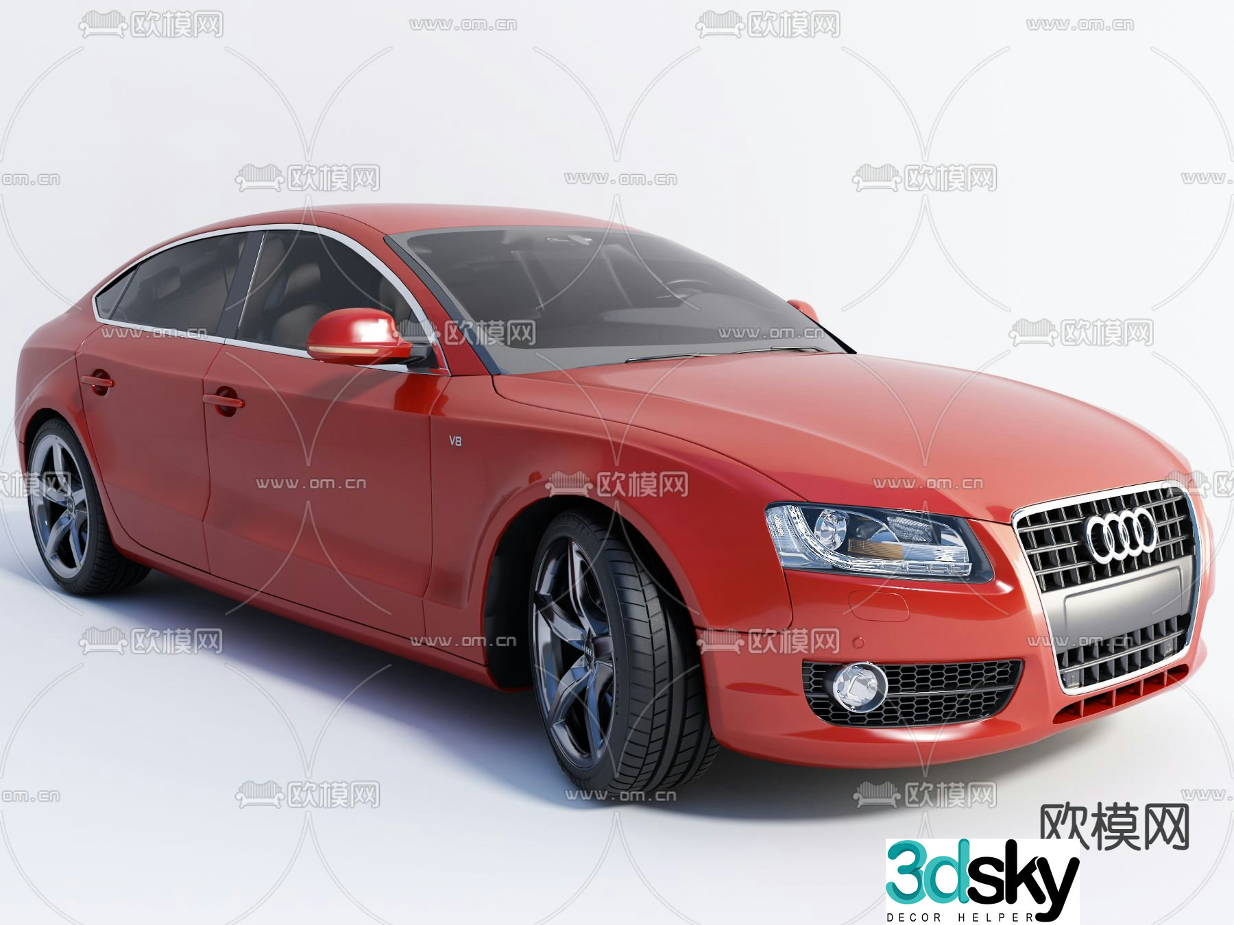 Modern Audi A4 sedan car 3d model