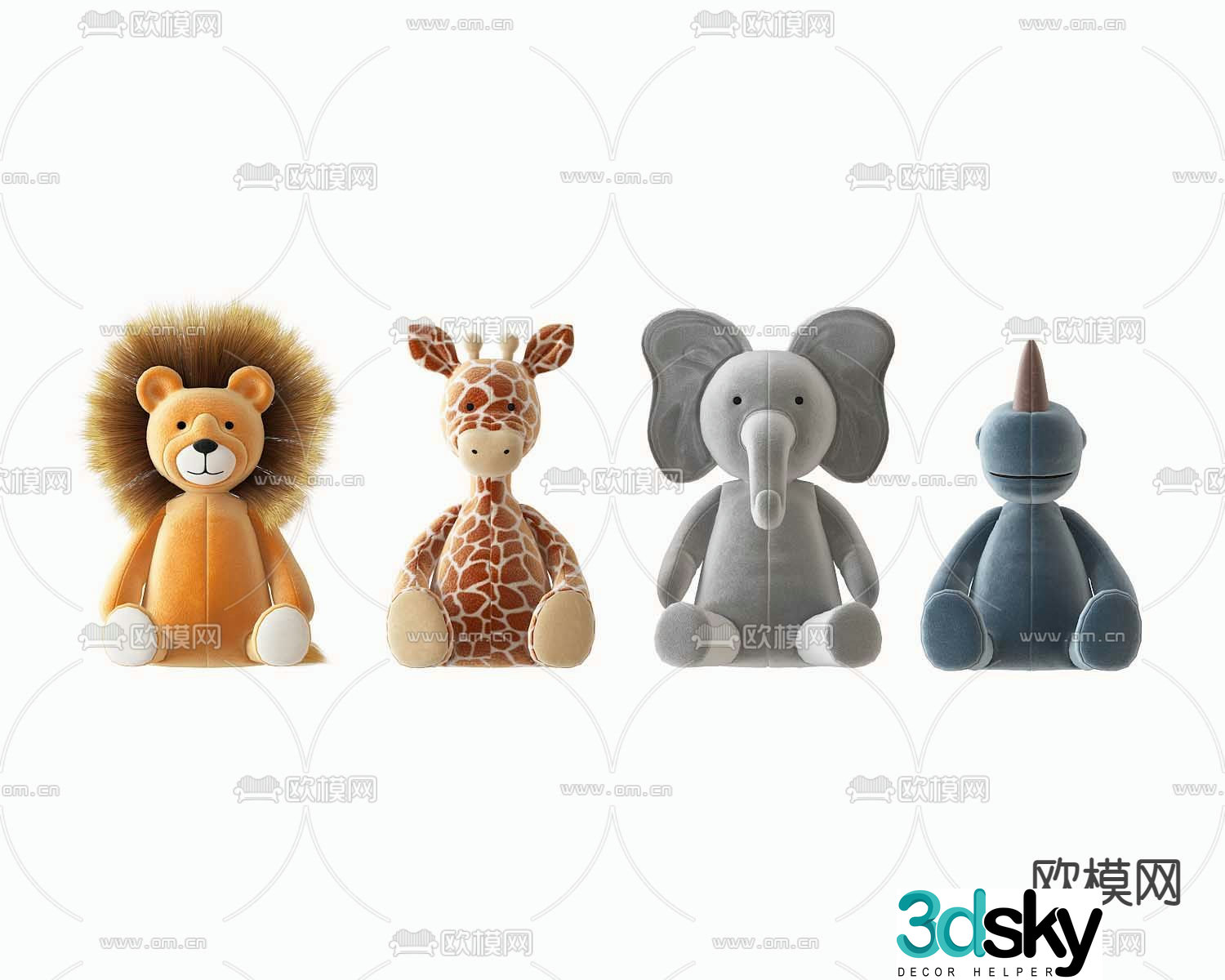 Modern plush toy 3D model