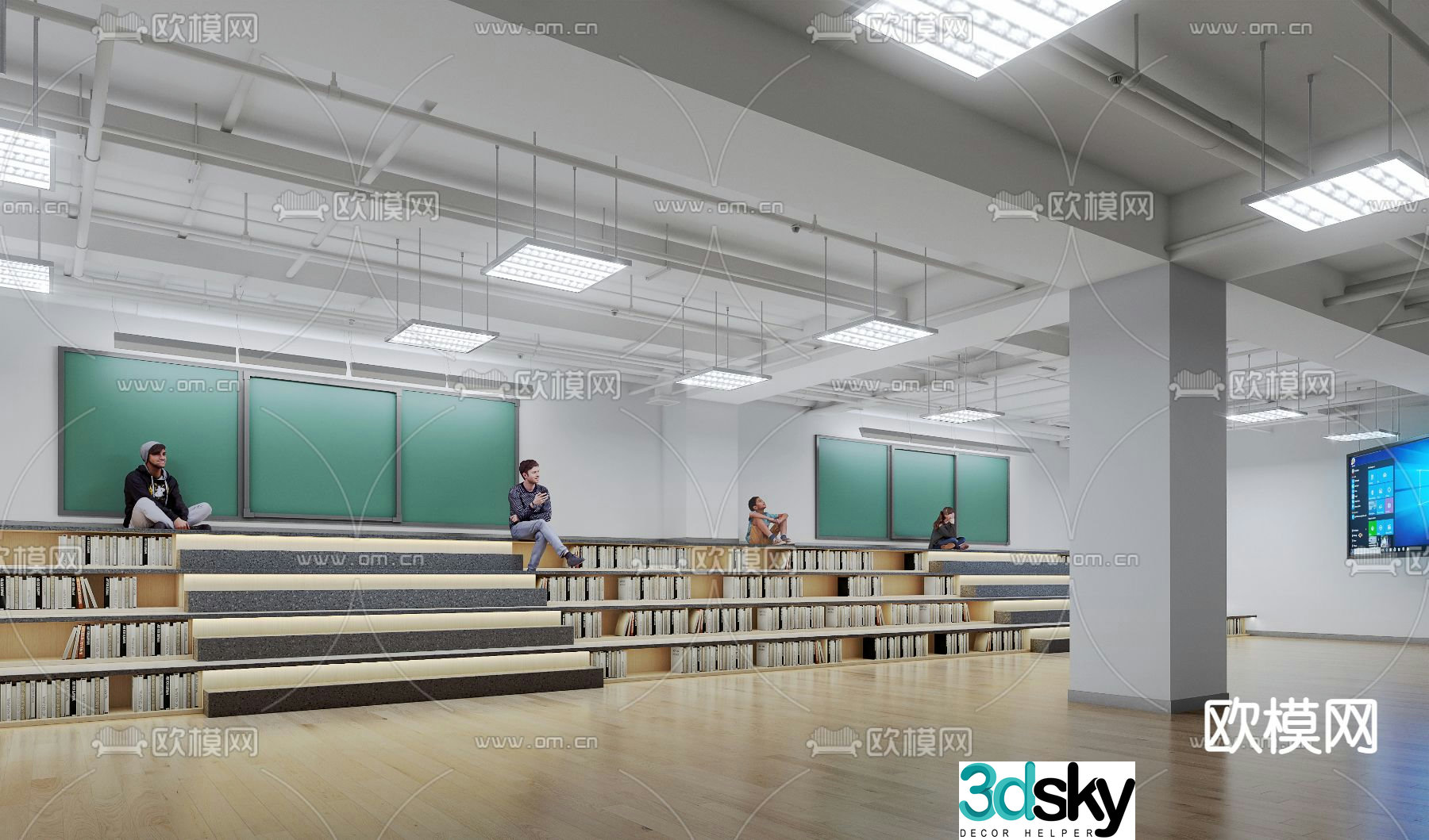 Modern ladder classroom 3d model