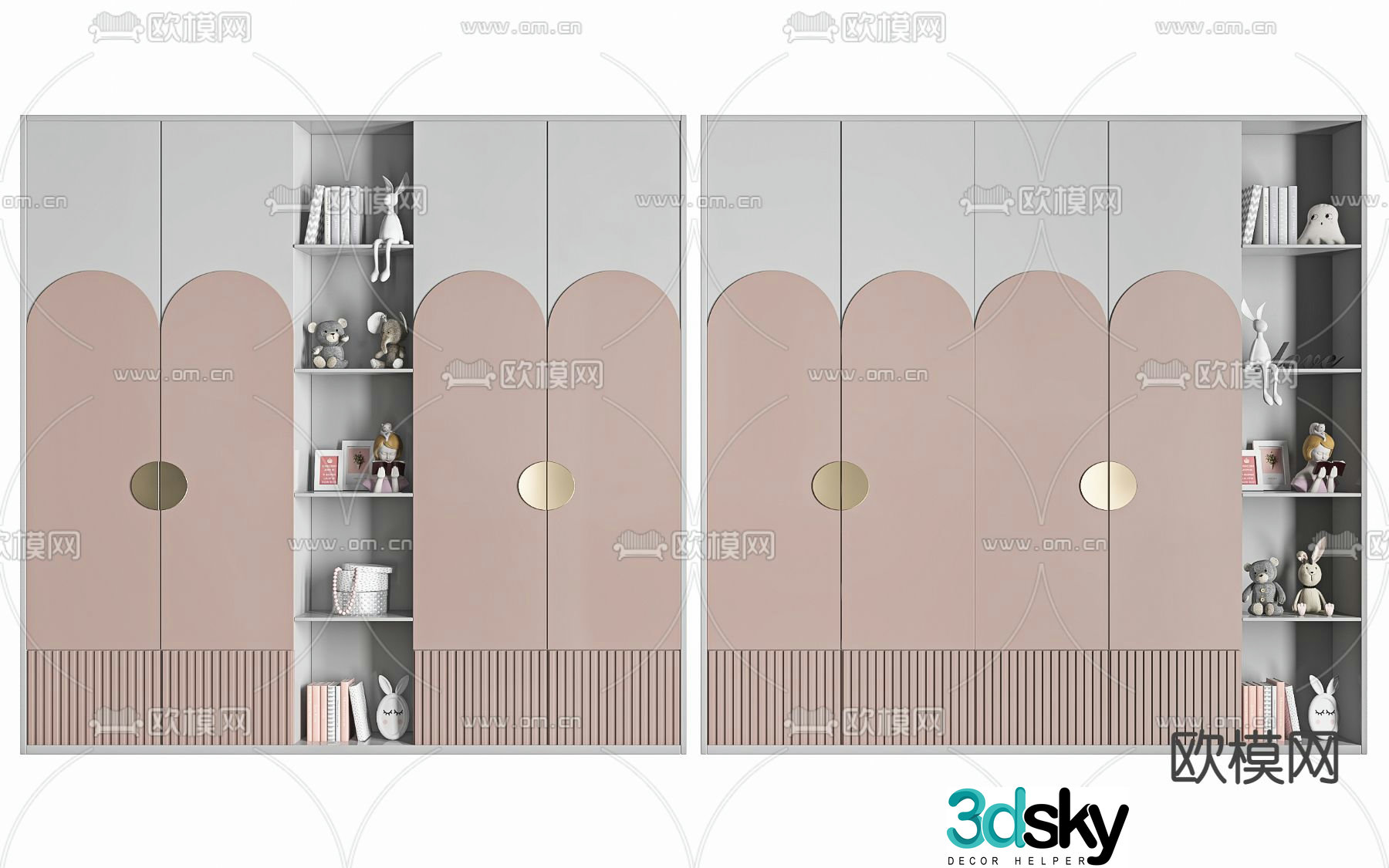 Modern children’s wardrobe decorative cabinet 3d model