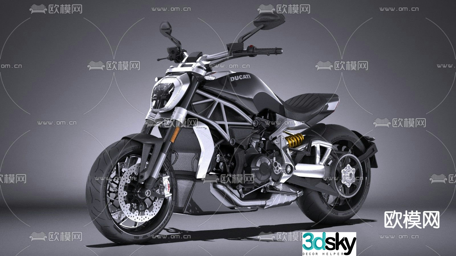 Modern Ducati Grand Devil street bike 3d model