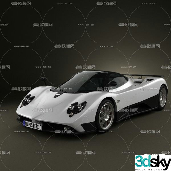 Modern Pagani supercar car 3d model