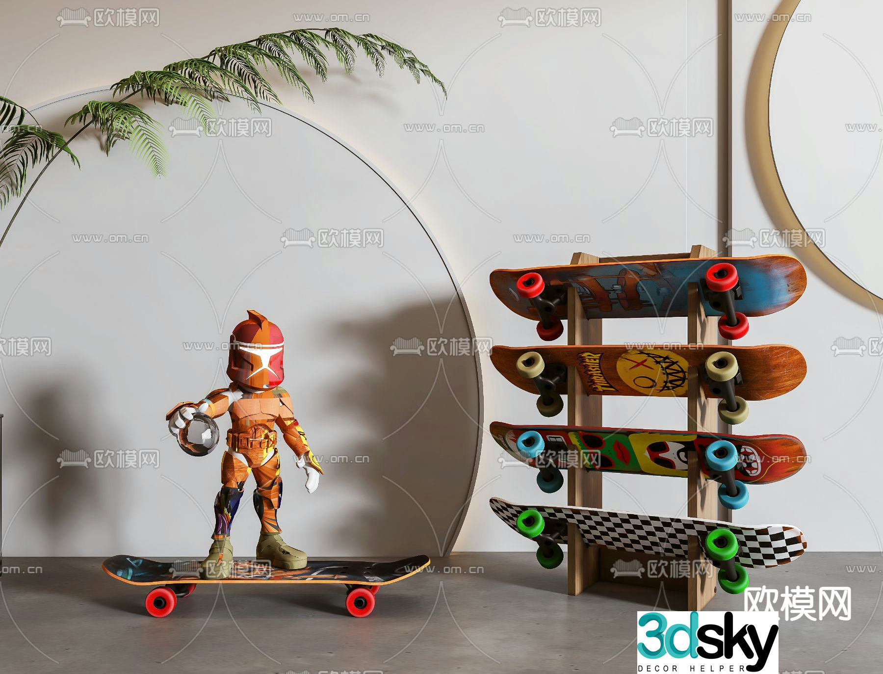 Modern toy skateboard 3d model