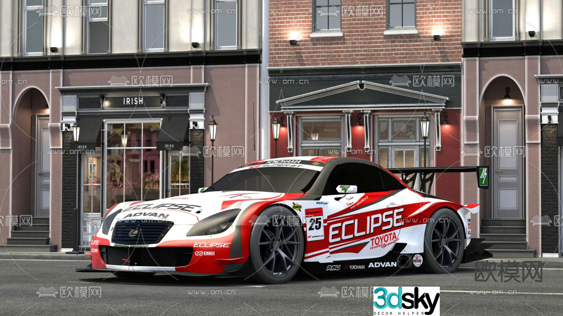 Rally racing car 3d model