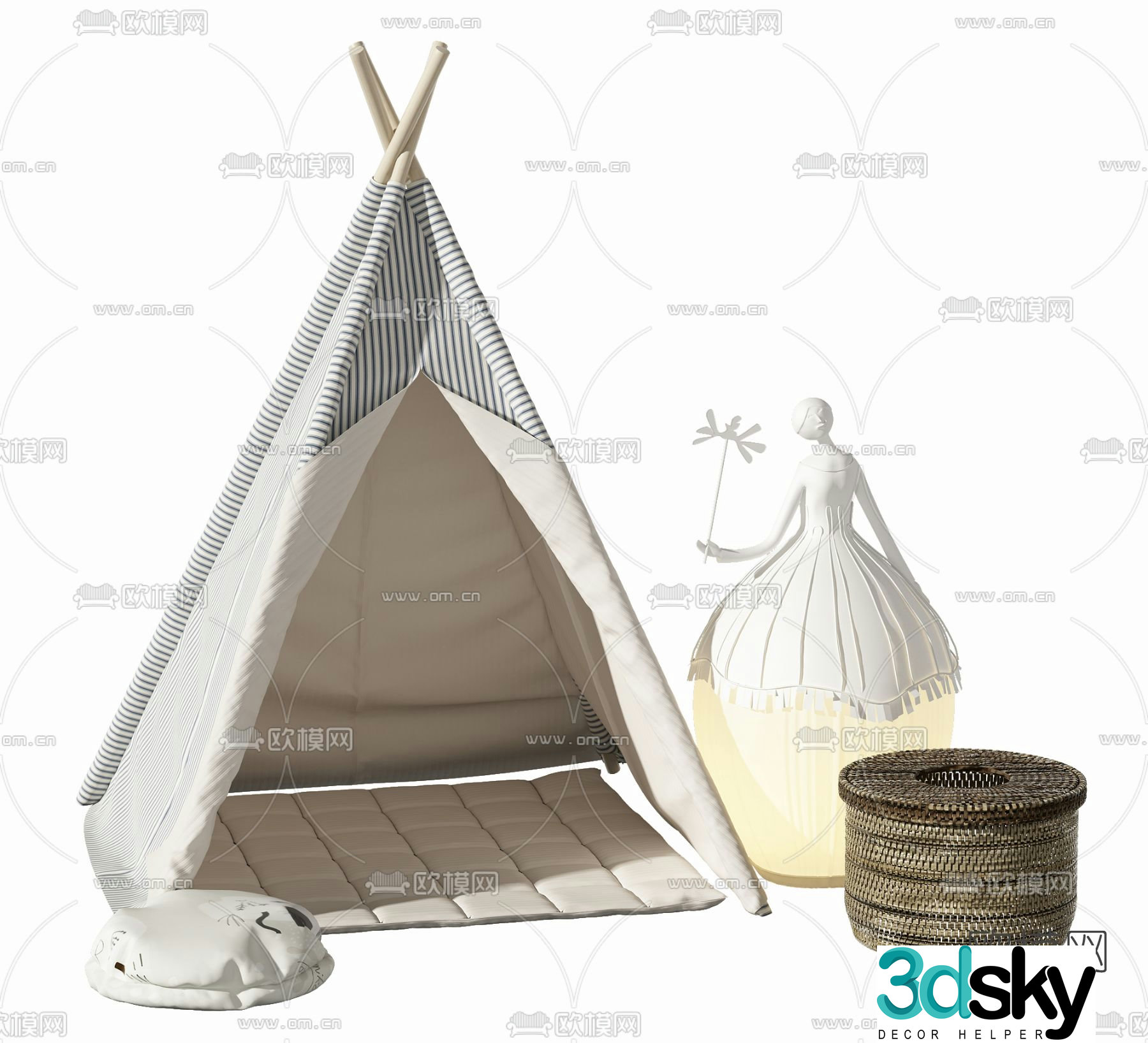 Modern children’s tent 3d model