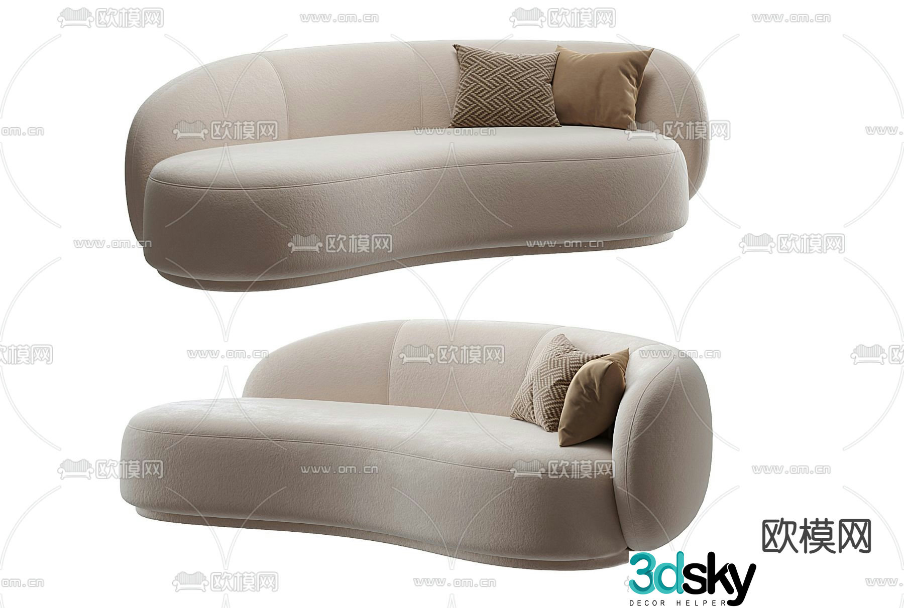 MISSANA modern white multi-seater sofa 3d model