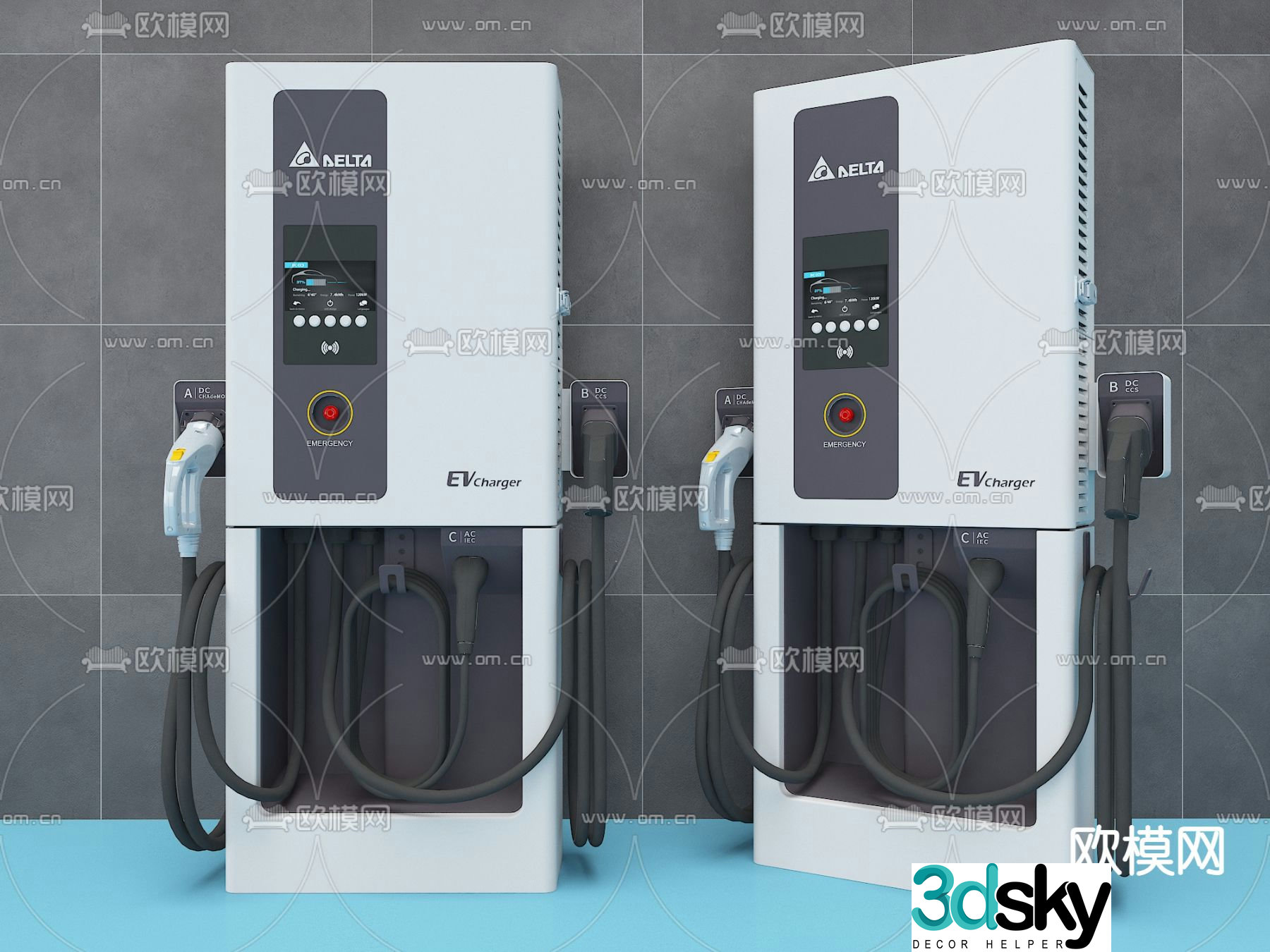 Modern charging pile 3d model