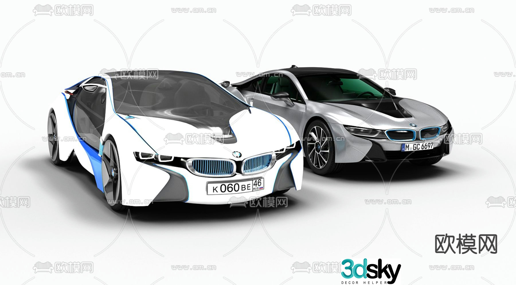 Modern BMW i8 car 3d model