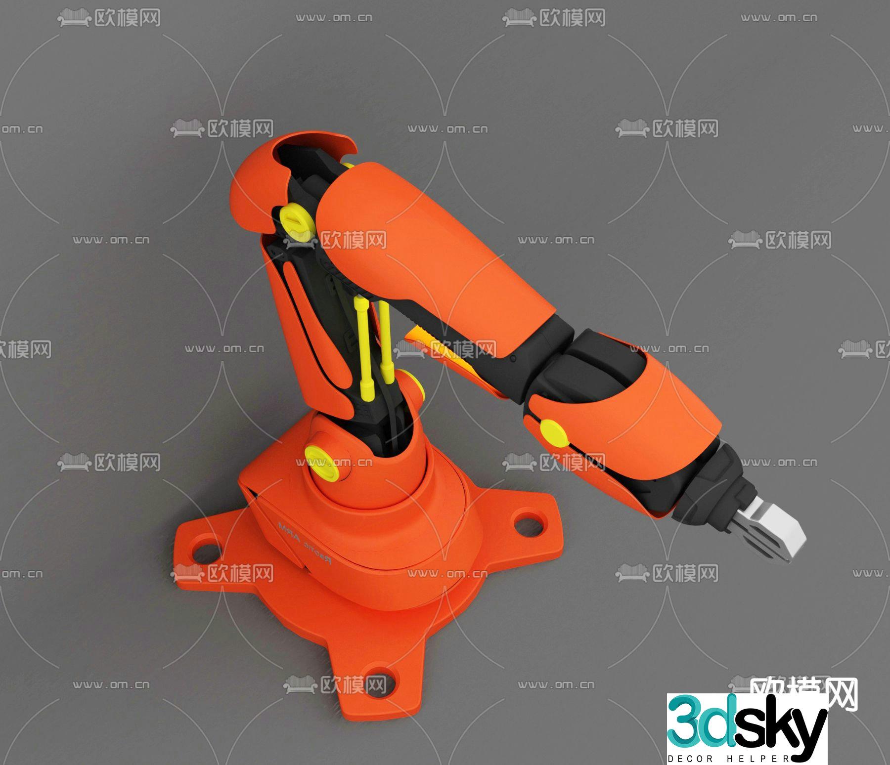 Modern automated robotic arm 3d model