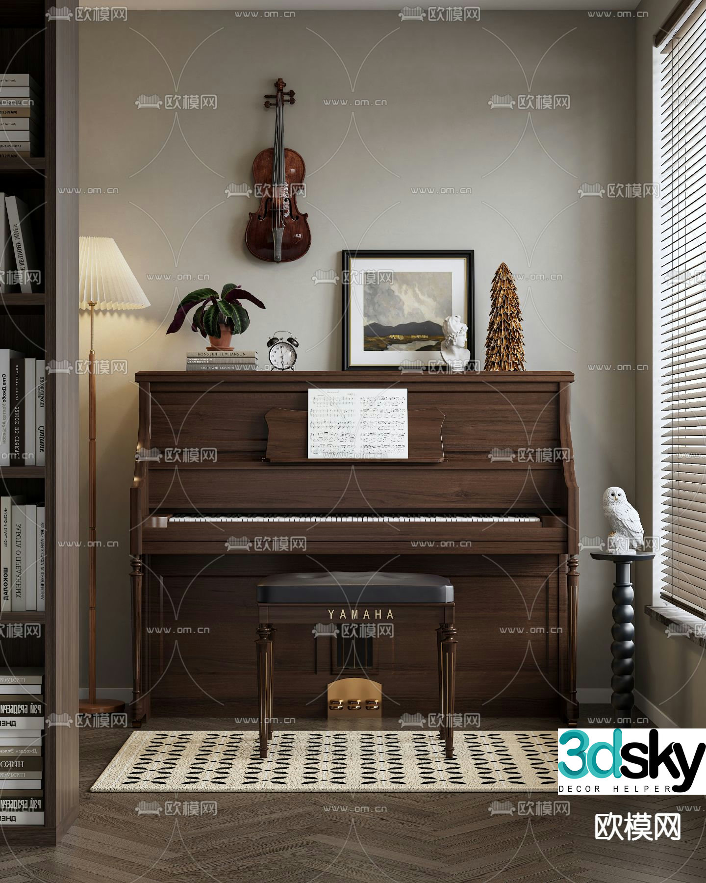 modern piano 3d model