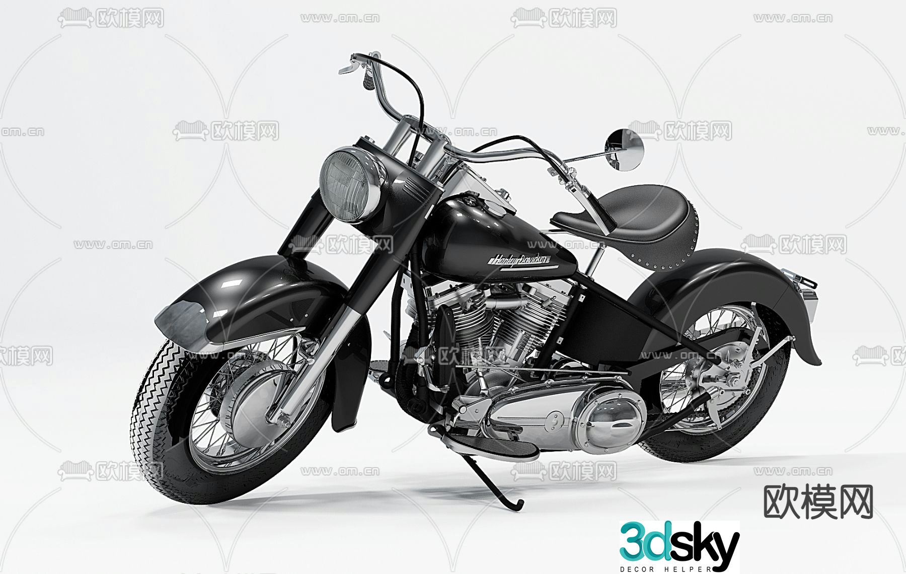 Modern Harley motorcycle 3d model