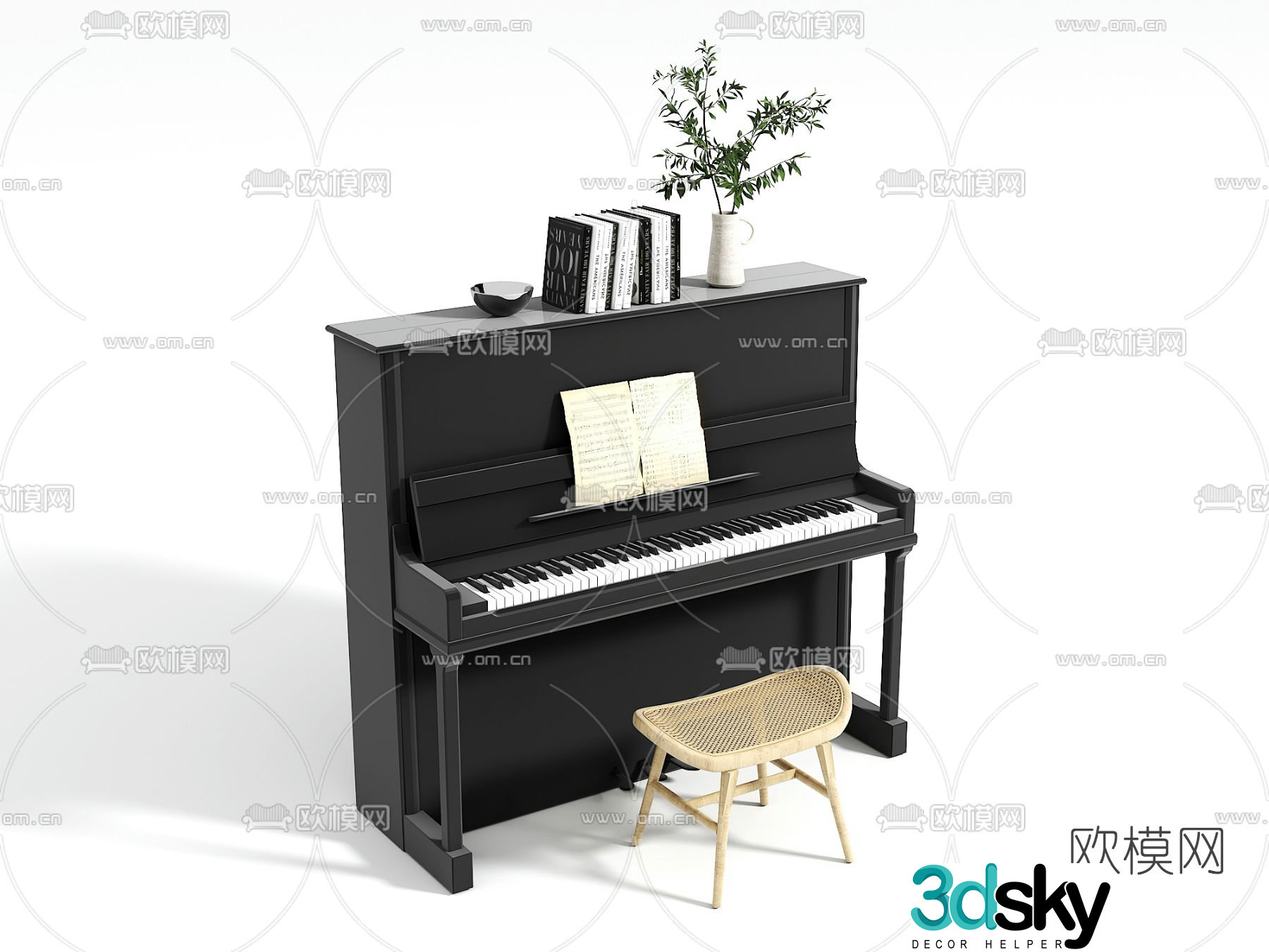 modern piano 3d model