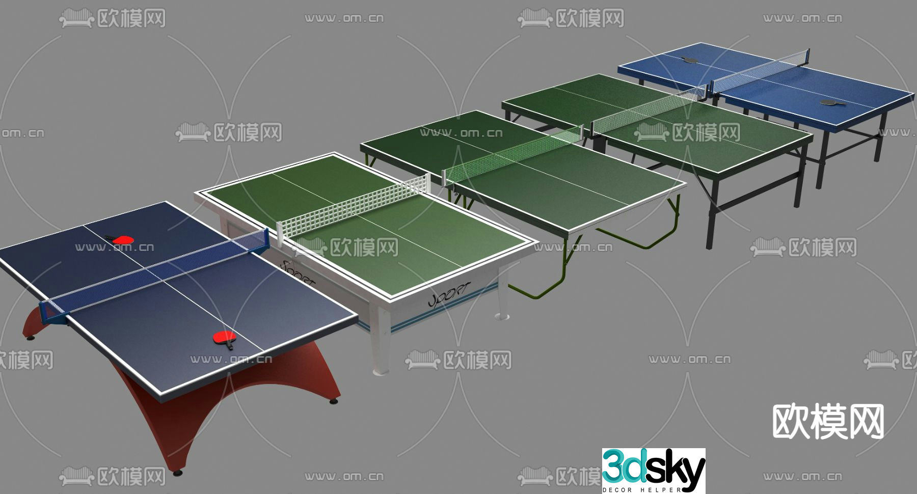 Modern table tennis table 3d model