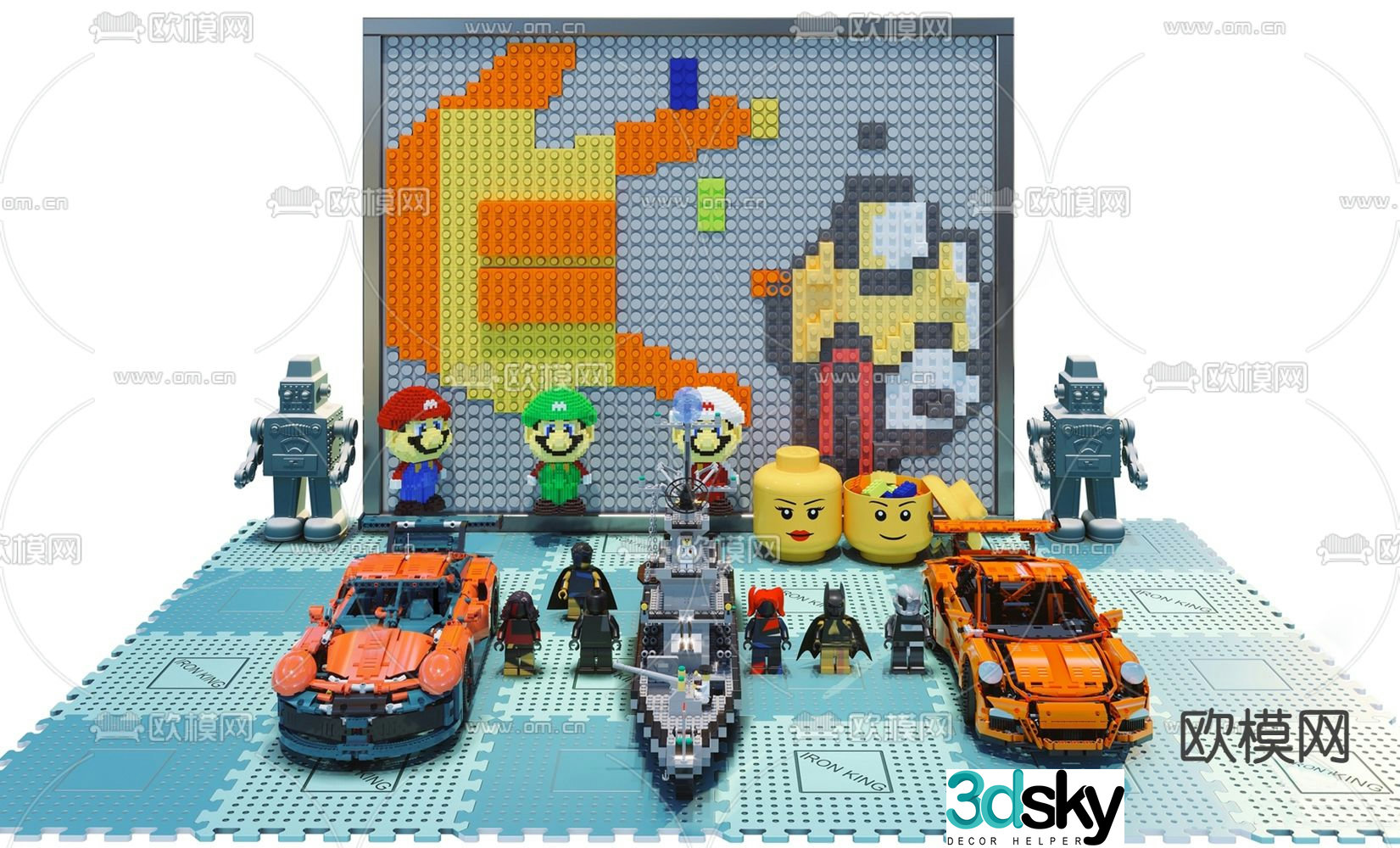 Modern lego building toy 3d model
