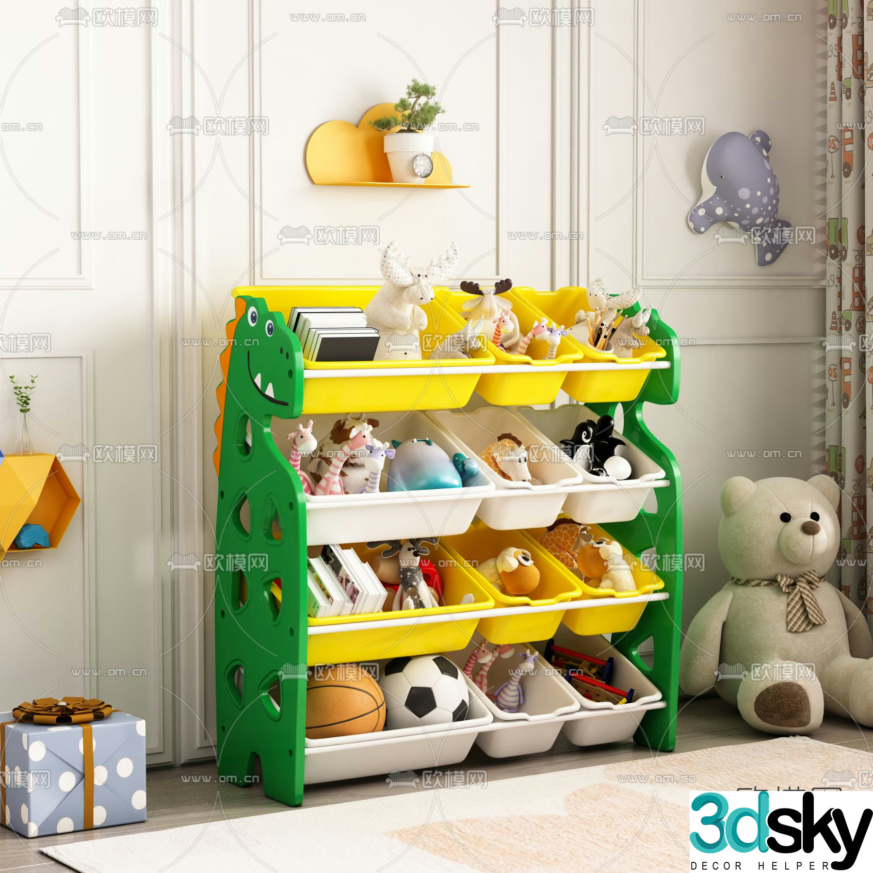 Modern children’s toy storage box 3d model