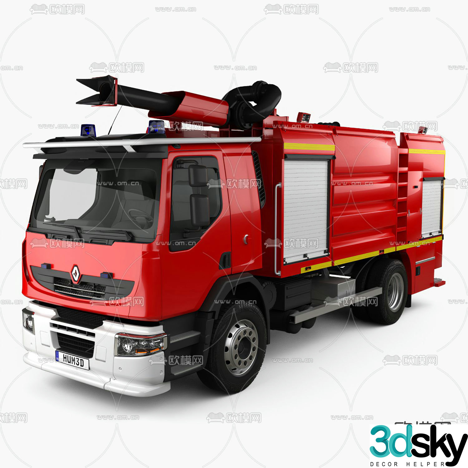 Modern fire truck firetruck 3d model